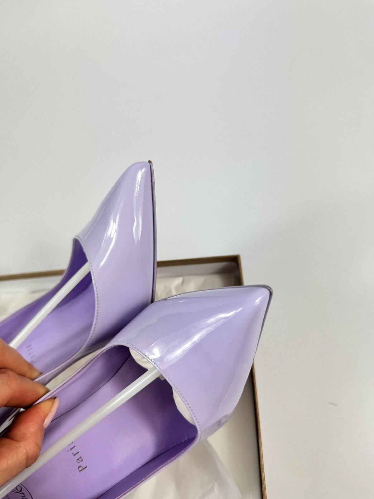 Christian Louboutin HOT CHICK 100 PATENT LILAC PUMPS Size US 10 / IT 40 - 10 Thumbnail