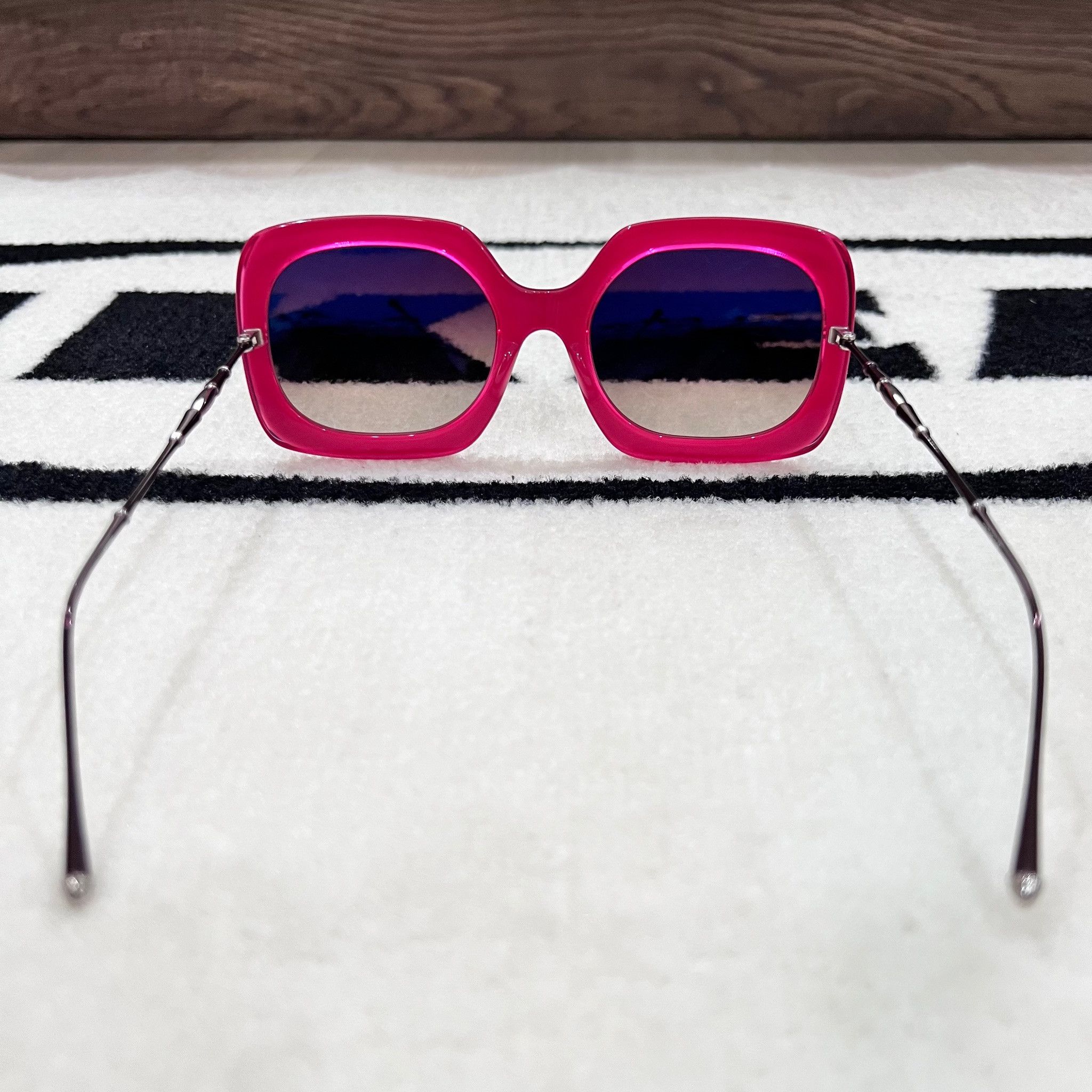 Matsuda Matsuda M2035 5-Barrel Riveted Sunglasses BURGUNDY/PINK Size ONE SIZE - 5 Thumbnail