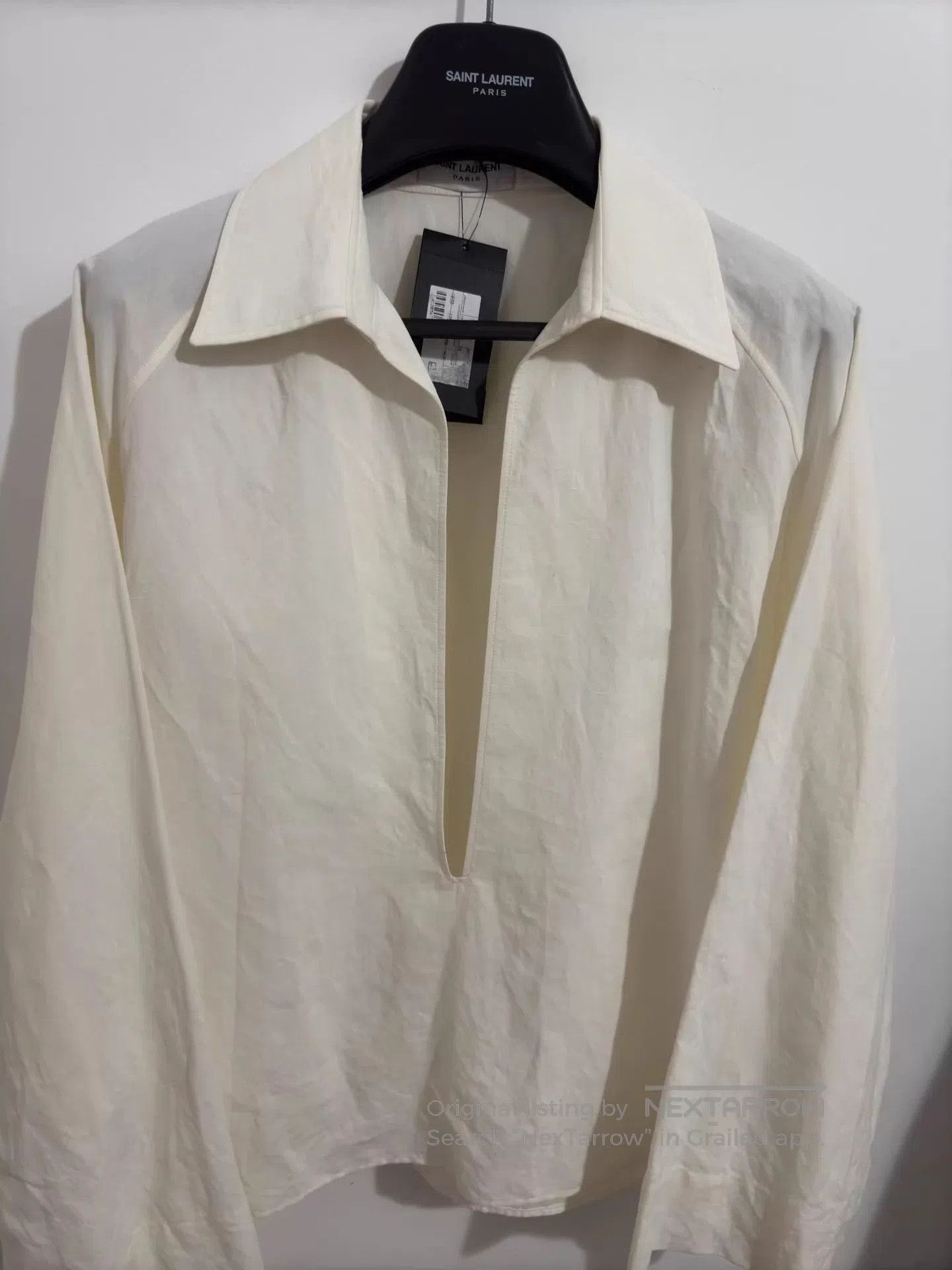 Saint Laurent Paris Beige Long Sleeve Collared Shirt. Size US S / EU 44-46 / 1 - 3 Thumbnail
