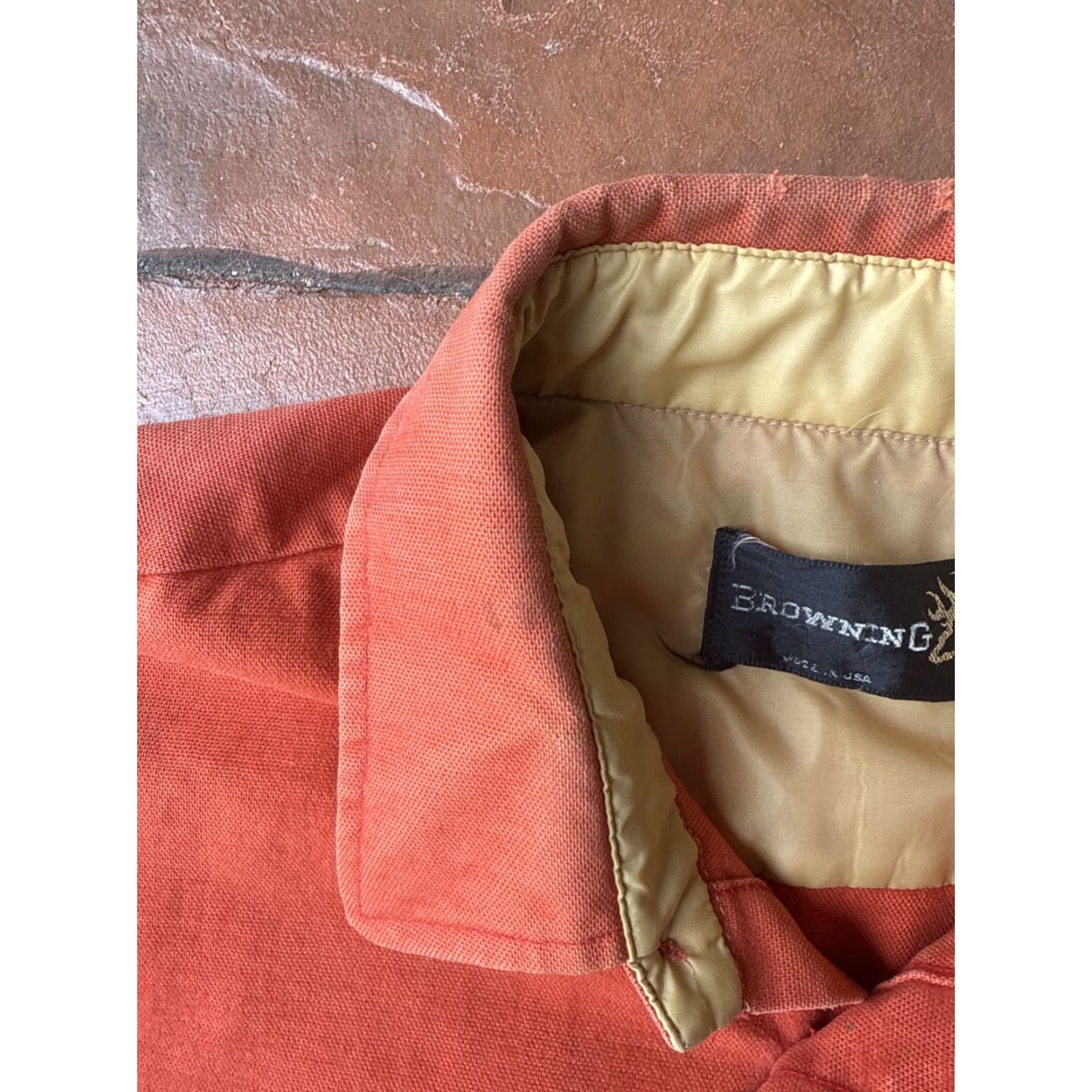 Vintage VINTAGE Browning Super Naturals Shooting Button Shirt XL Orange Canvas Cotton Button-Up Long Sleeve Collared casual Mens 17-XL-17.5 Made in USA Size US XL / EU 56 / 4 - 4 Thumbnail