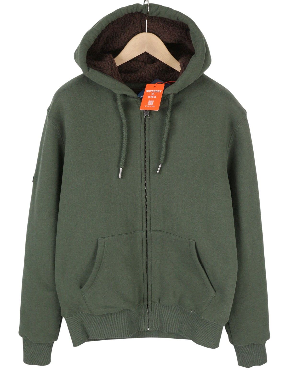 Superdry BORG LINED M Green Sherpa Full Zip Hoodie 87129 Size US M / EU 48-50 / 2 - 1 Thumbnail