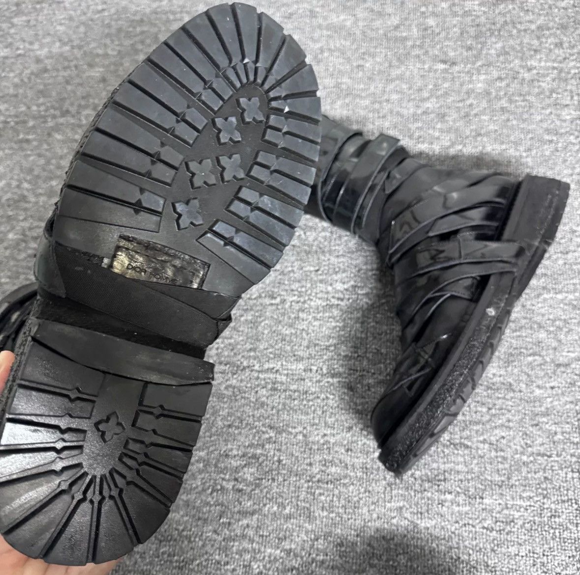 Dior Dior 08fw show leather boots with patent leather straps boo Size US 7 / EU 40 - 3 Thumbnail