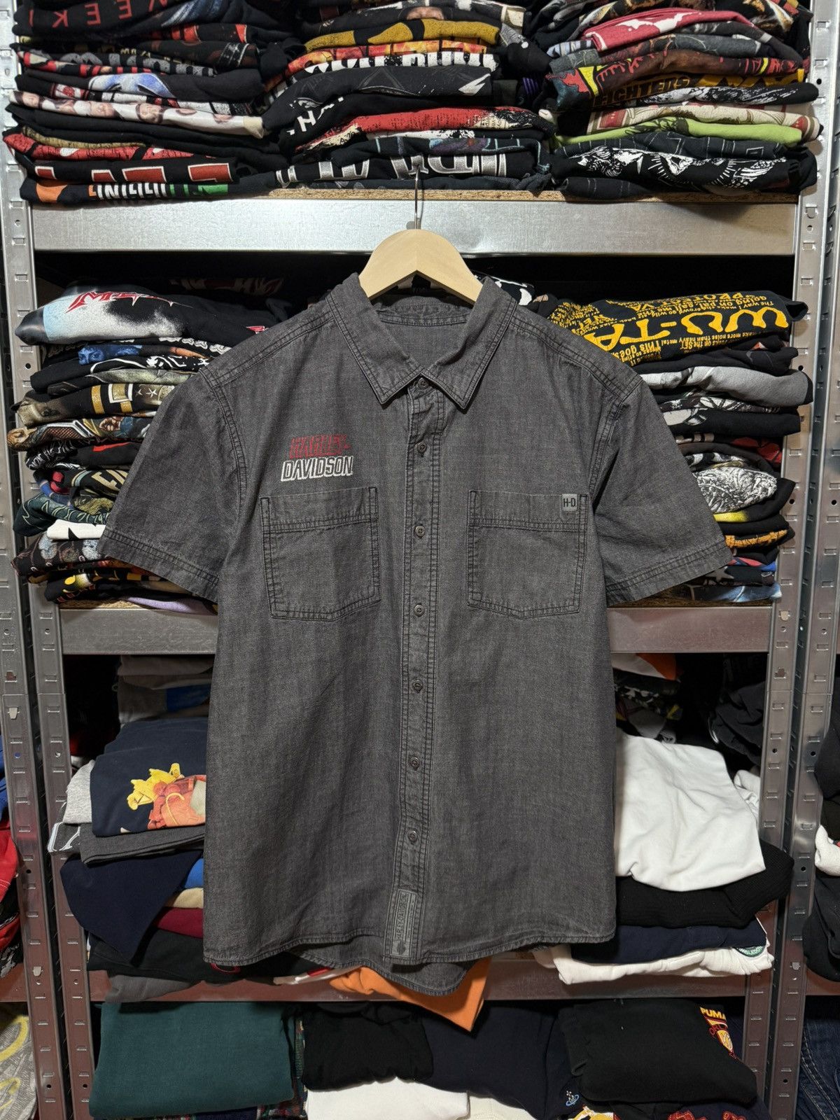 Harley Davidson Vintage 00s Harley Davidson Racing Button Short Sleeve Shirt Size US XL / EU 56 / 4 - 1 Thumbnail