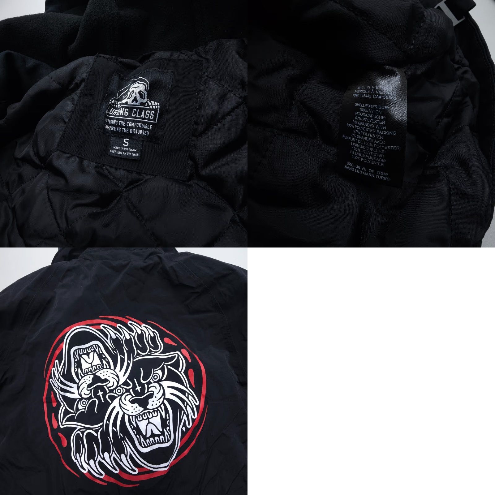 Vintage Lurking Class Sketchy Tank Snowboard Jacket Womens S Black Snap Zip Hoodie Size S / US 4 / IT 40 - 8 Thumbnail