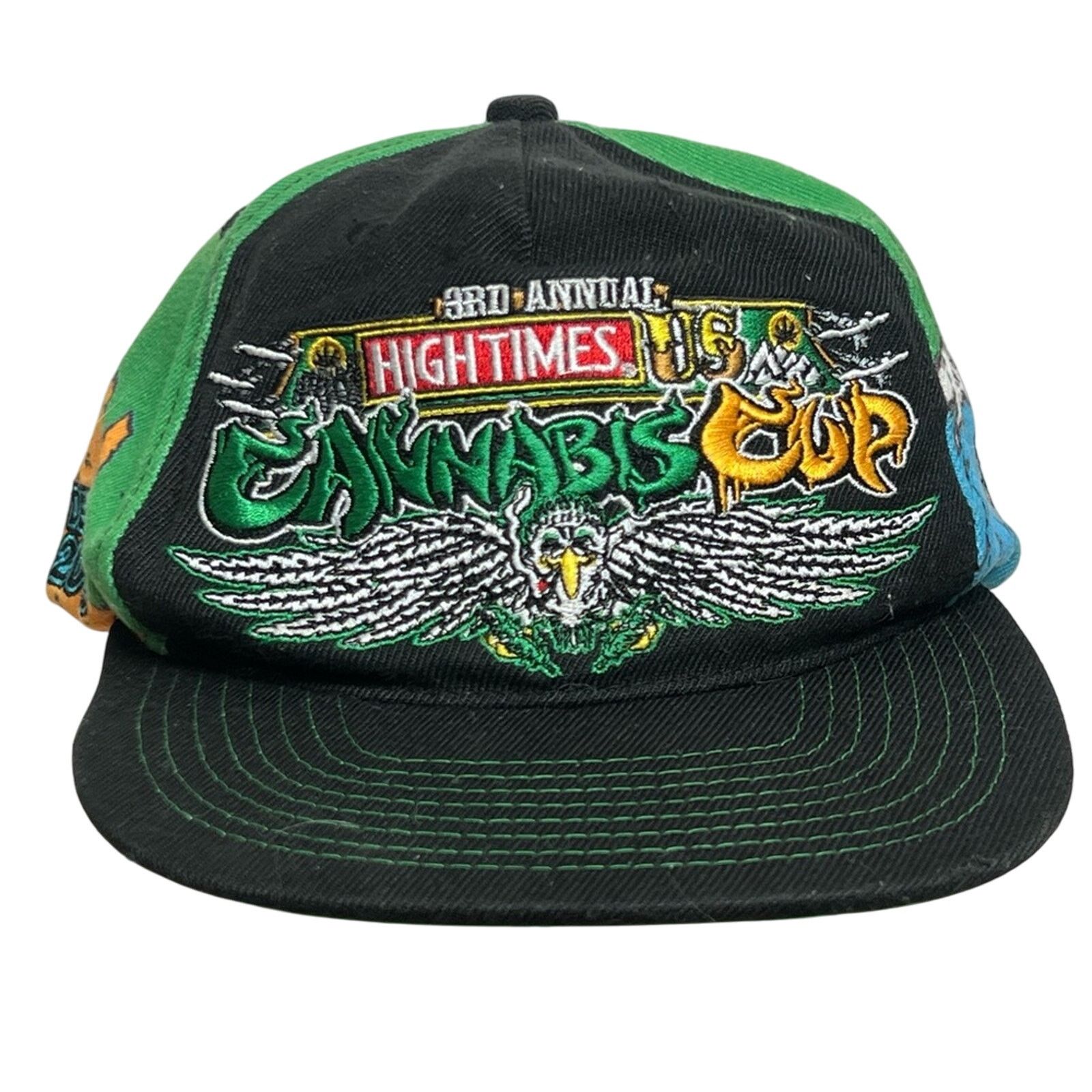 Vintage RARE High Times Cannabis Cup Snapback Hat Stash Pocket Size ONE SIZE - 1 Thumbnail