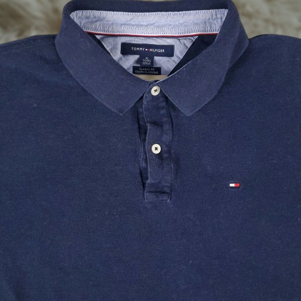 Tommy Hilfiger Tommy Hilfiger Polo Shirt Men's XL Blue Casual Short Sleeve Solid Size US XL / EU 56 / 4 - 1 Thumbnail