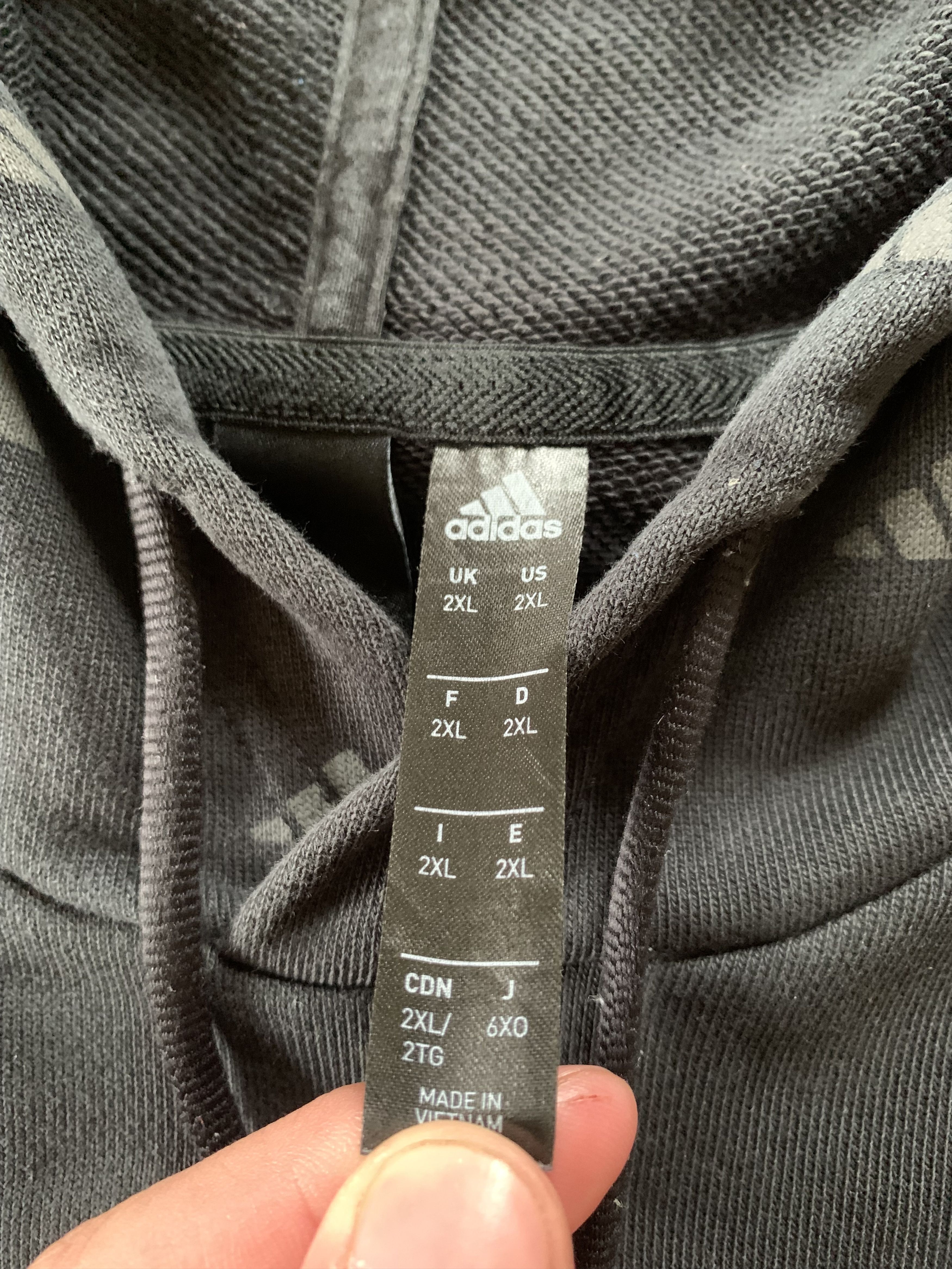 Adidas Adidas Monogram Multi Logo Cotton Black Hoodie Size US XXL / EU 58 / 5 - 5 Thumbnail