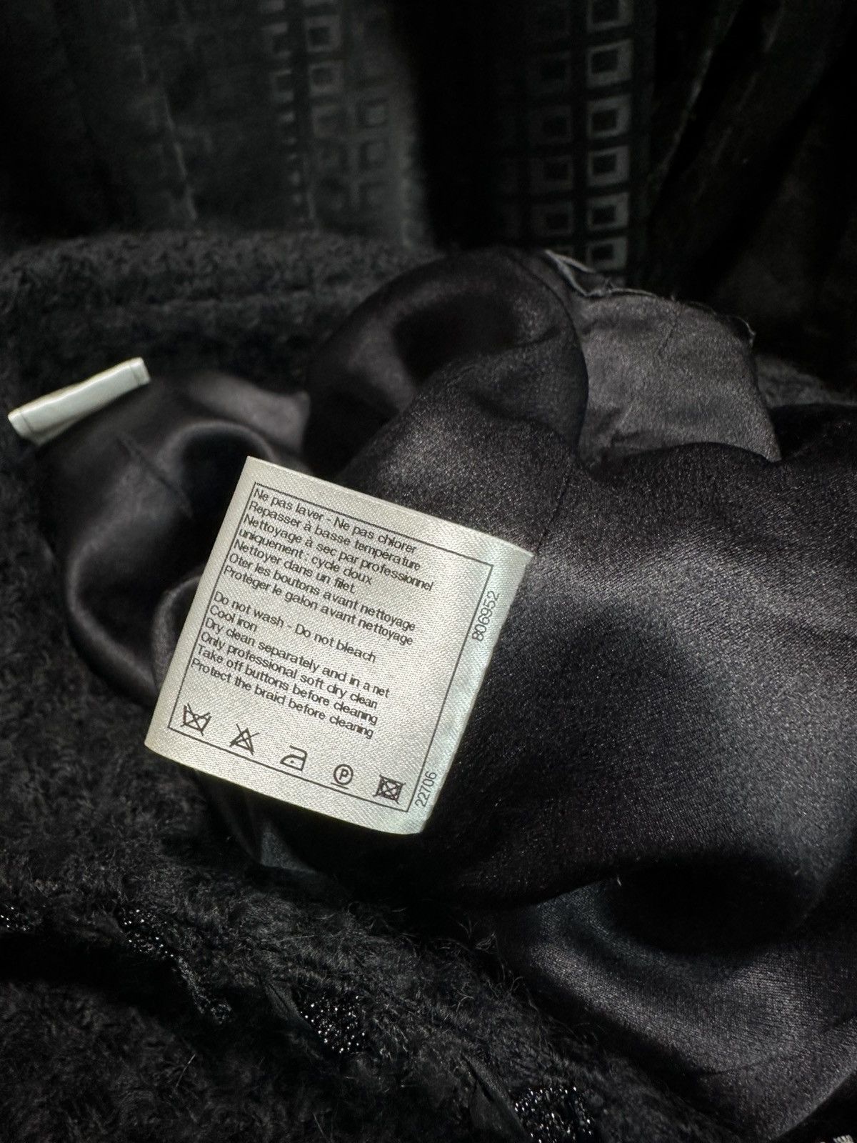 Chanel Chanel black long coat tweed jacket Size XXS / US 00 / IT 34 - 11 Thumbnail