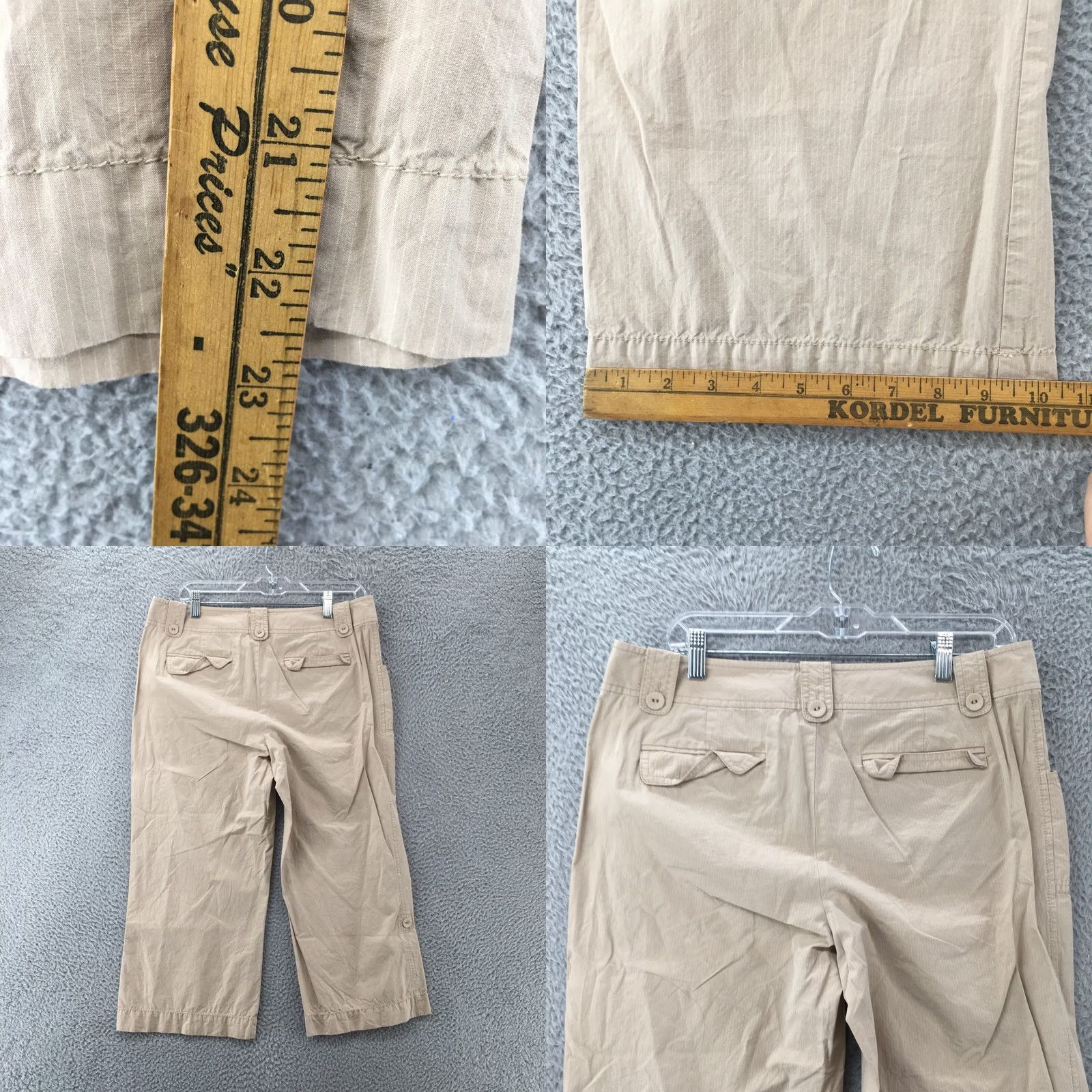 Calvin Klein Calvin Klein Capri Pants Womens 10 Beige Flat Front Straight Leg Mid Rise Zip Size 32" / US 10 / IT 46 - 8 Thumbnail