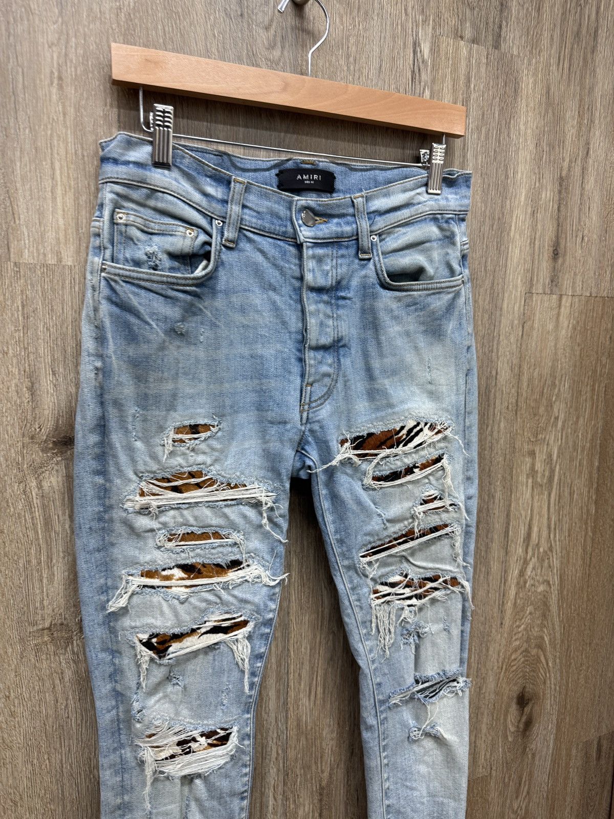 Amiri Amiri Blue Denim Cheetah MX1s Size US 30 / EU 46 - 3 Thumbnail