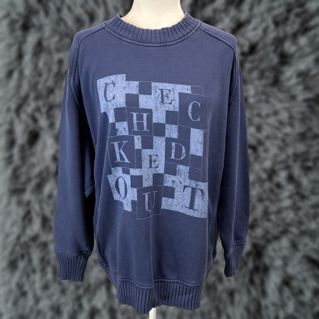 Vintage Aerie Checked Out Graphic Print Crew Neck Oversized Sweatshirt Size Small Womens Size S / US 4 / IT 40 - 1 Thumbnail