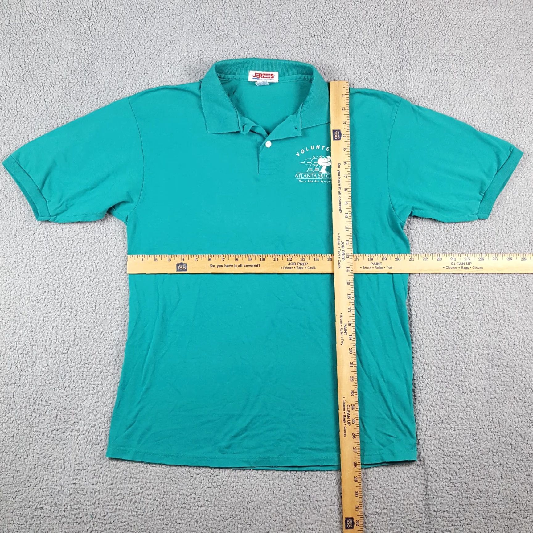 Jerzees VINTAGE JERZEES 90s Atlanta Ski Club Men's Large Green Collar Polo Shirt Skiing Short Sleeve USA Size US L / EU 52-54 / 3 - 4 Thumbnail