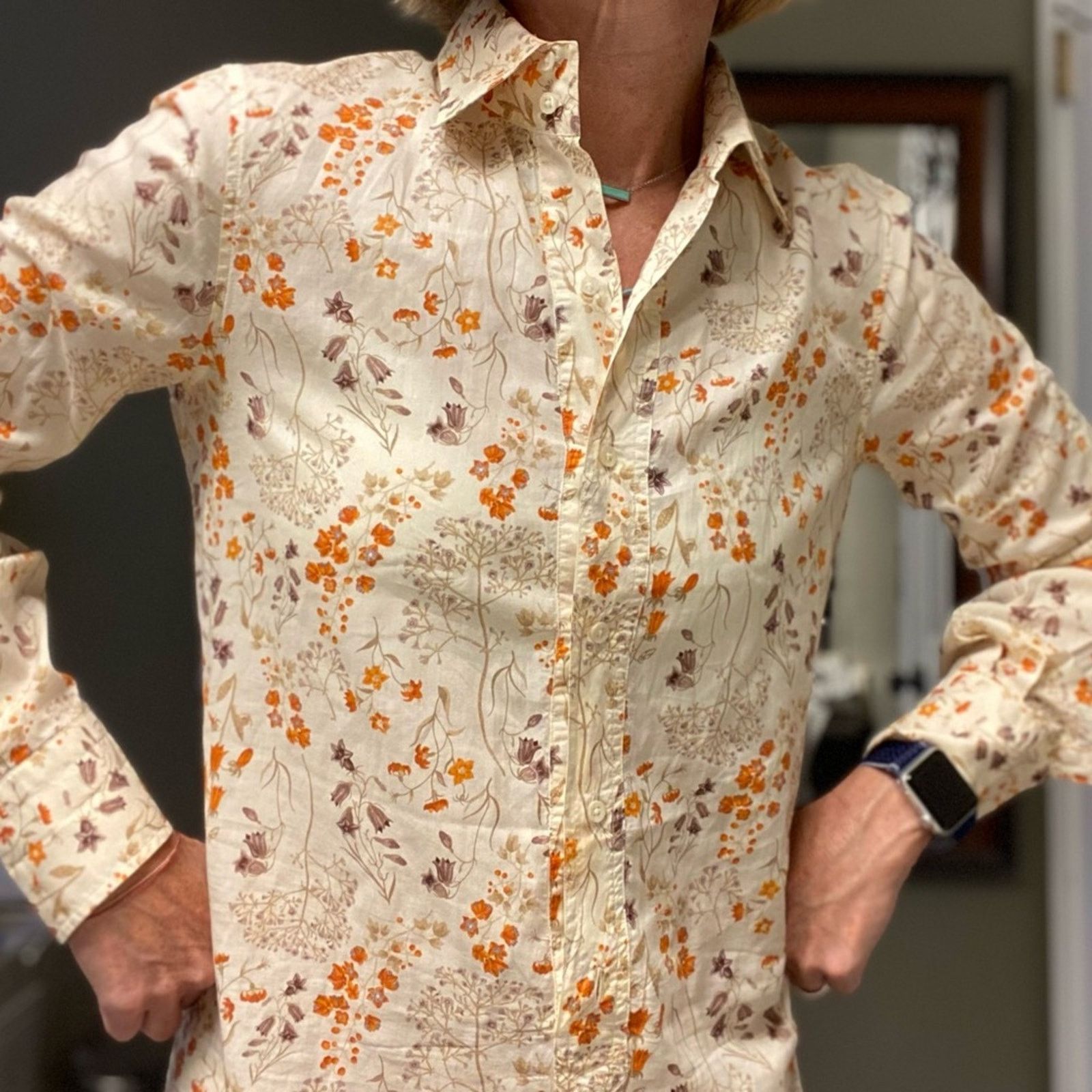 Grifoni Mauro Grifoni Italy $480 Floral Cotton Shirt Dress 4-6 Size S / US 4 / IT 40 - 12 Thumbnail