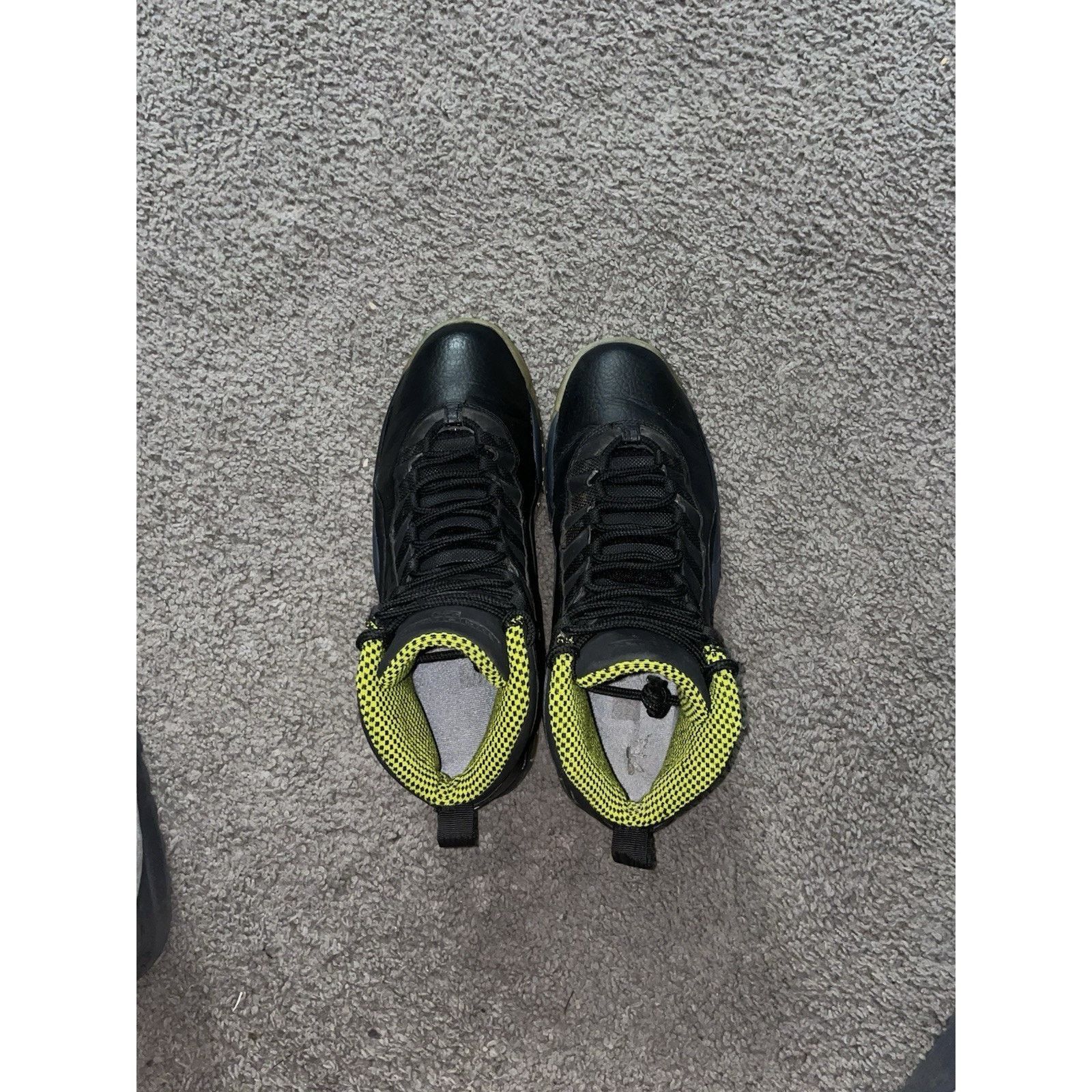 Nike Size 12- Air Jordan Retro 10 Black Venom Green 310805-033 Size US 12 / EU 45 - 4 Thumbnail