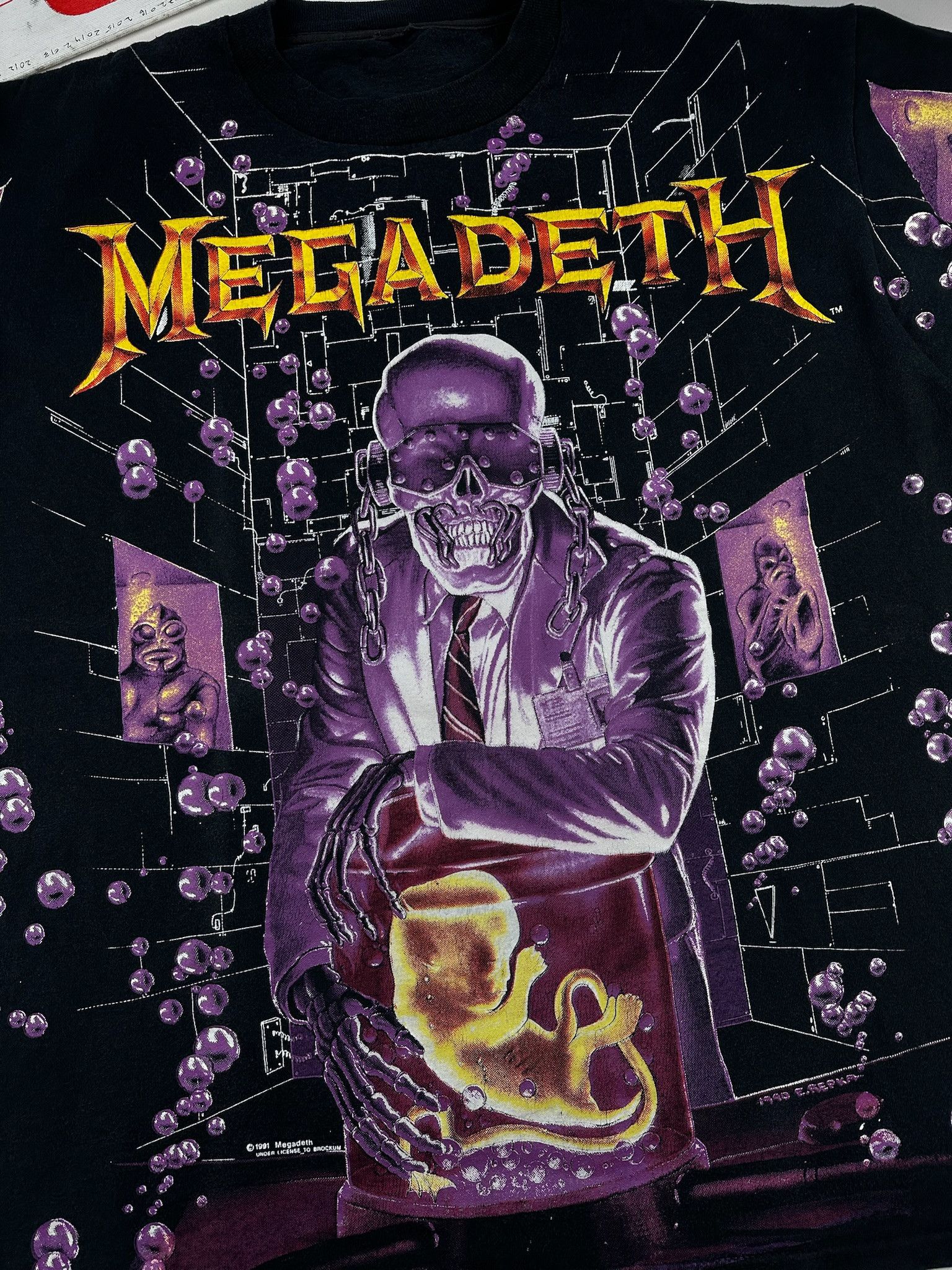 Band Tees 1991 MEGADETH ALL OVER PRINT AOP WILD TEE SHIRT Size US XL / EU 56 / 4 - 5 Thumbnail