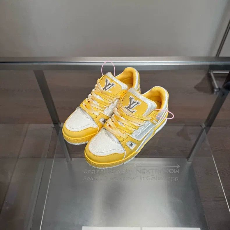Louis Vuitton Louis Vuitton Trainer New White and Yellow shoes Size US 7 / IT 37 - 5 Thumbnail