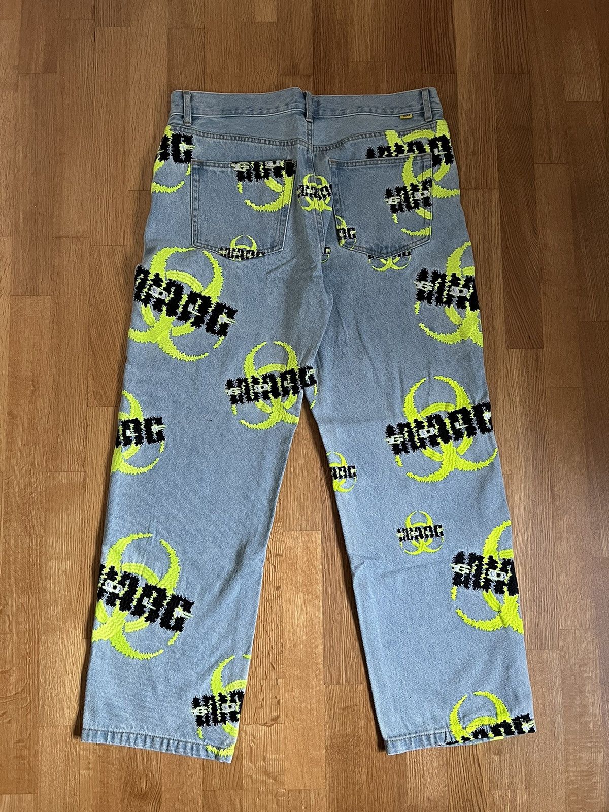 Golf Wang × Tyler The Creator golf biohazard denim jeans Size US 34 / EU 50 - 2 Thumbnail