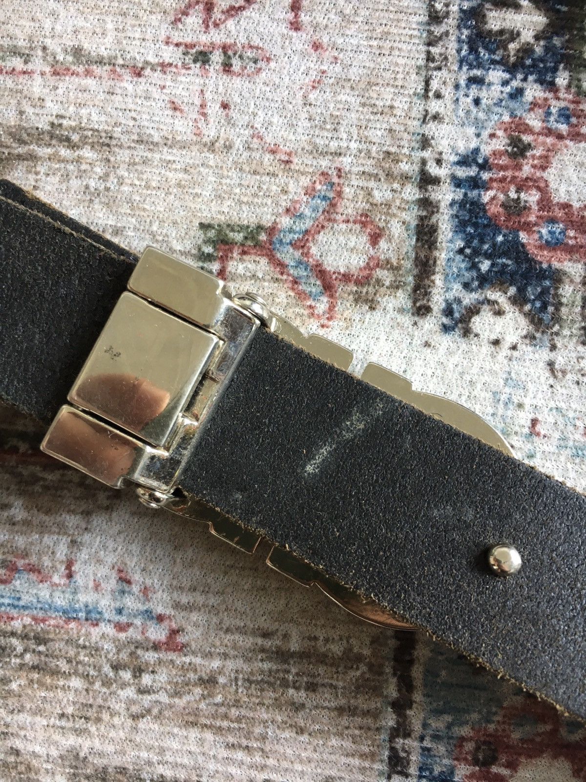 If Six Was Nine × Japanese Brand × Le Grande Bleu (L.G.B.) Black leather belt Size ONE SIZE - 4 Thumbnail