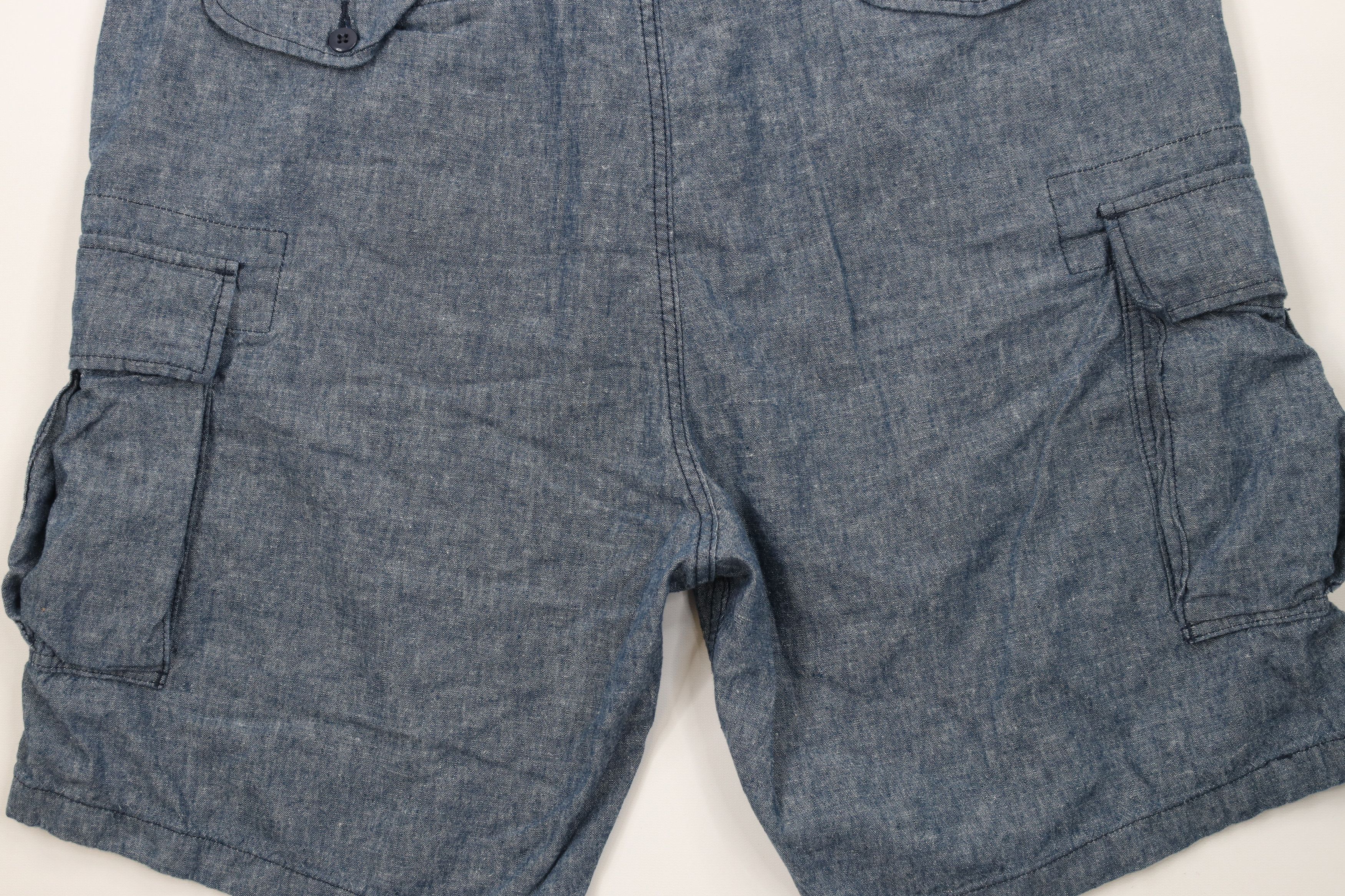 Levi's × Vintage Vintage Y2K Levis Linen Blend Cargo Shorts Chambray Blue Size US 40 / EU 56 - 11 Thumbnail