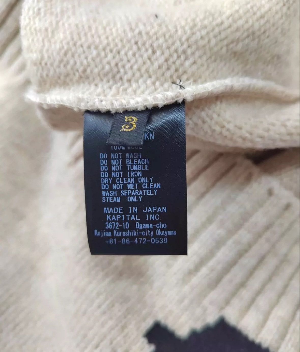 Kapital Kapital round neck bone wool knitted sweater 2412-Nextarrow Size US L / EU 52-54 / 3 - 6 Thumbnail