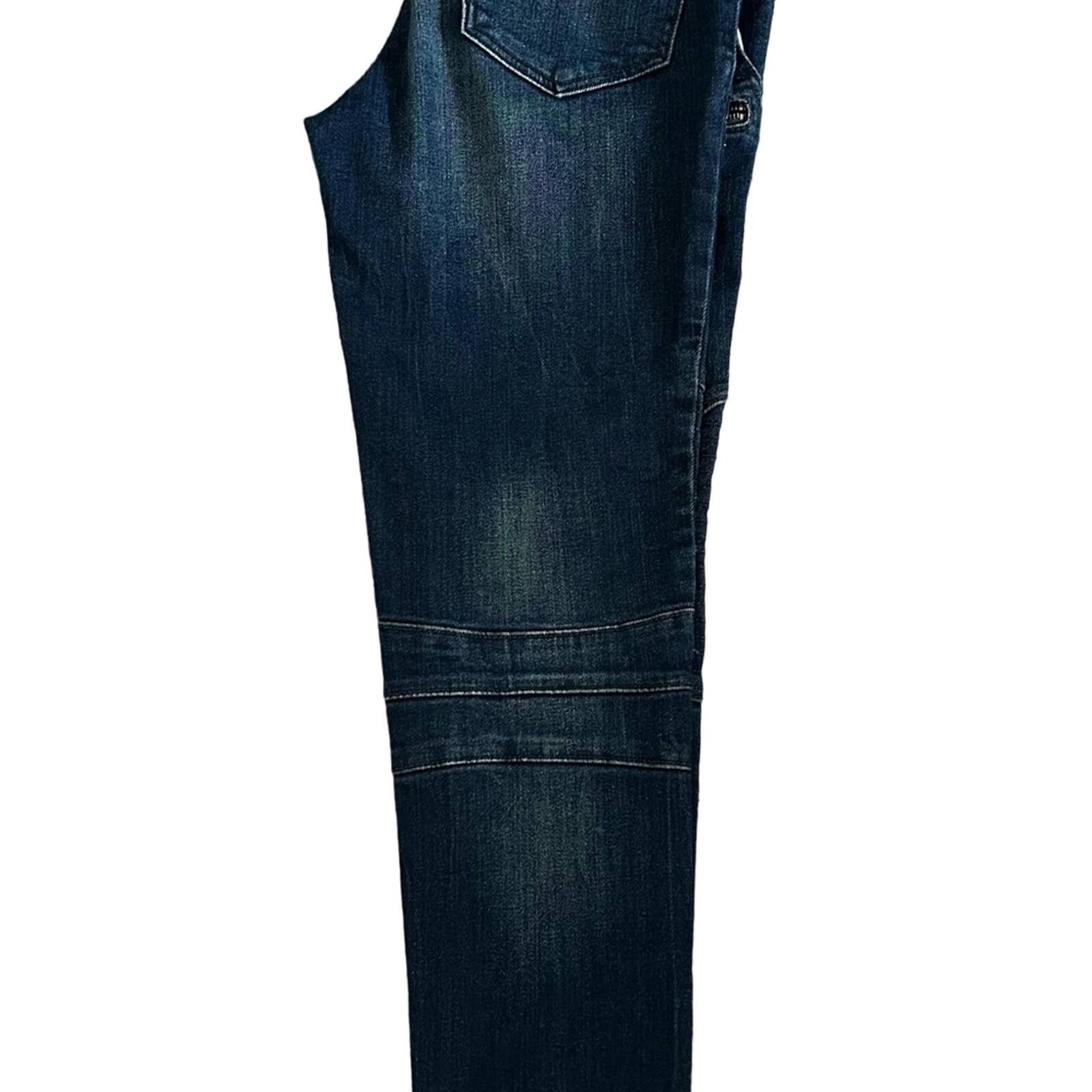 Zara Zara Denim Moto Dark Wash Stretch Skinny Jeans Women's 4 Size 32" / US 10 / IT 46 - 9 Thumbnail