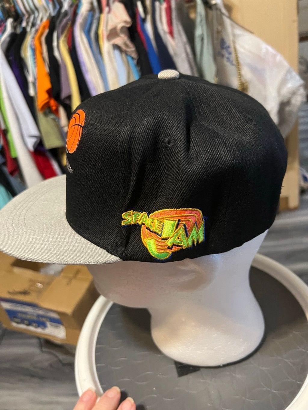 Other Men's Space Jam Bugs Bunny Black Gray Snapback Hat One Size Size ONE SIZE - 2 Thumbnail