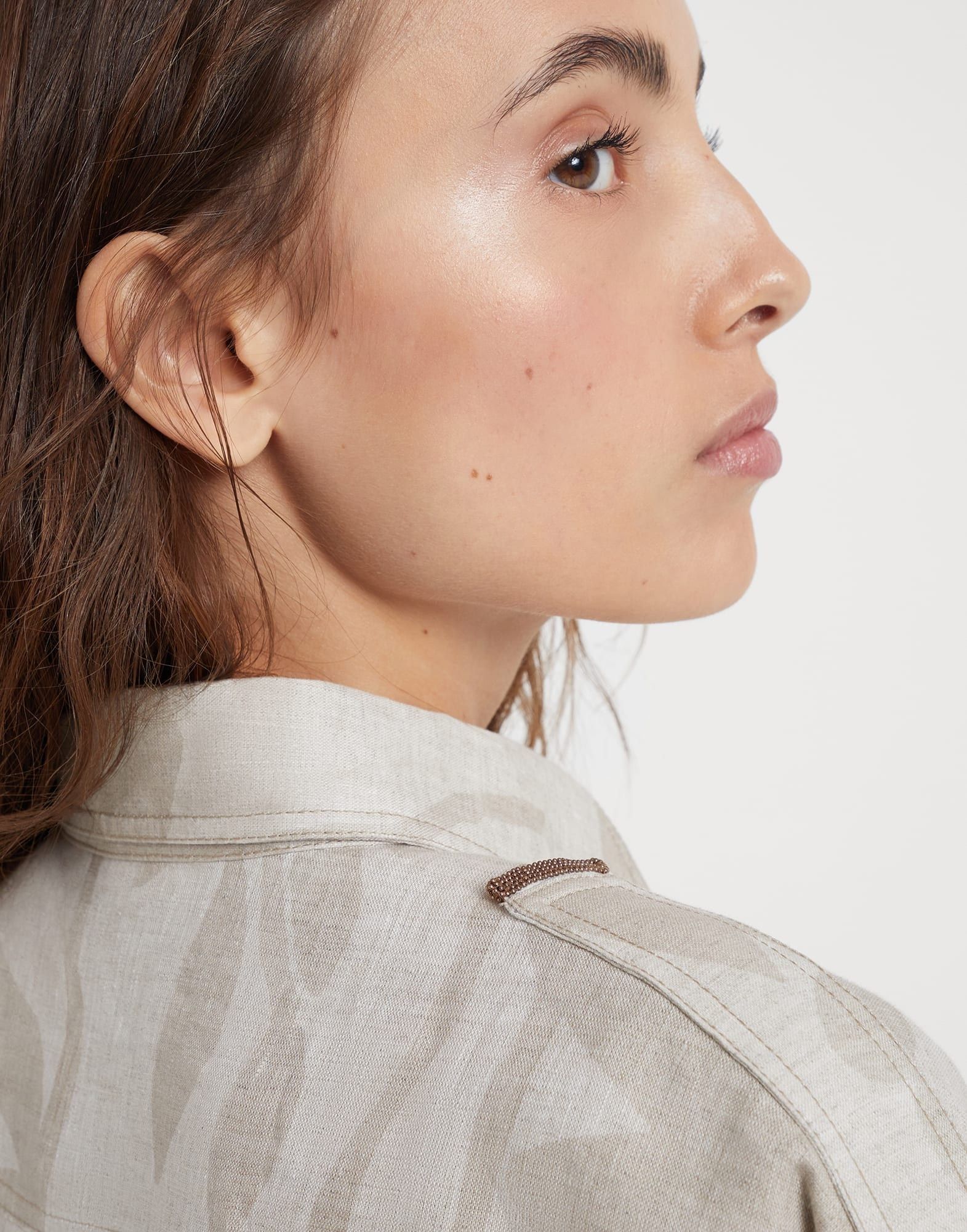 Brunello Cucinelli o1w1db10825 Blouse in Light Beige Size XL / US 12-14 / IT 48-50 - 4 Thumbnail
