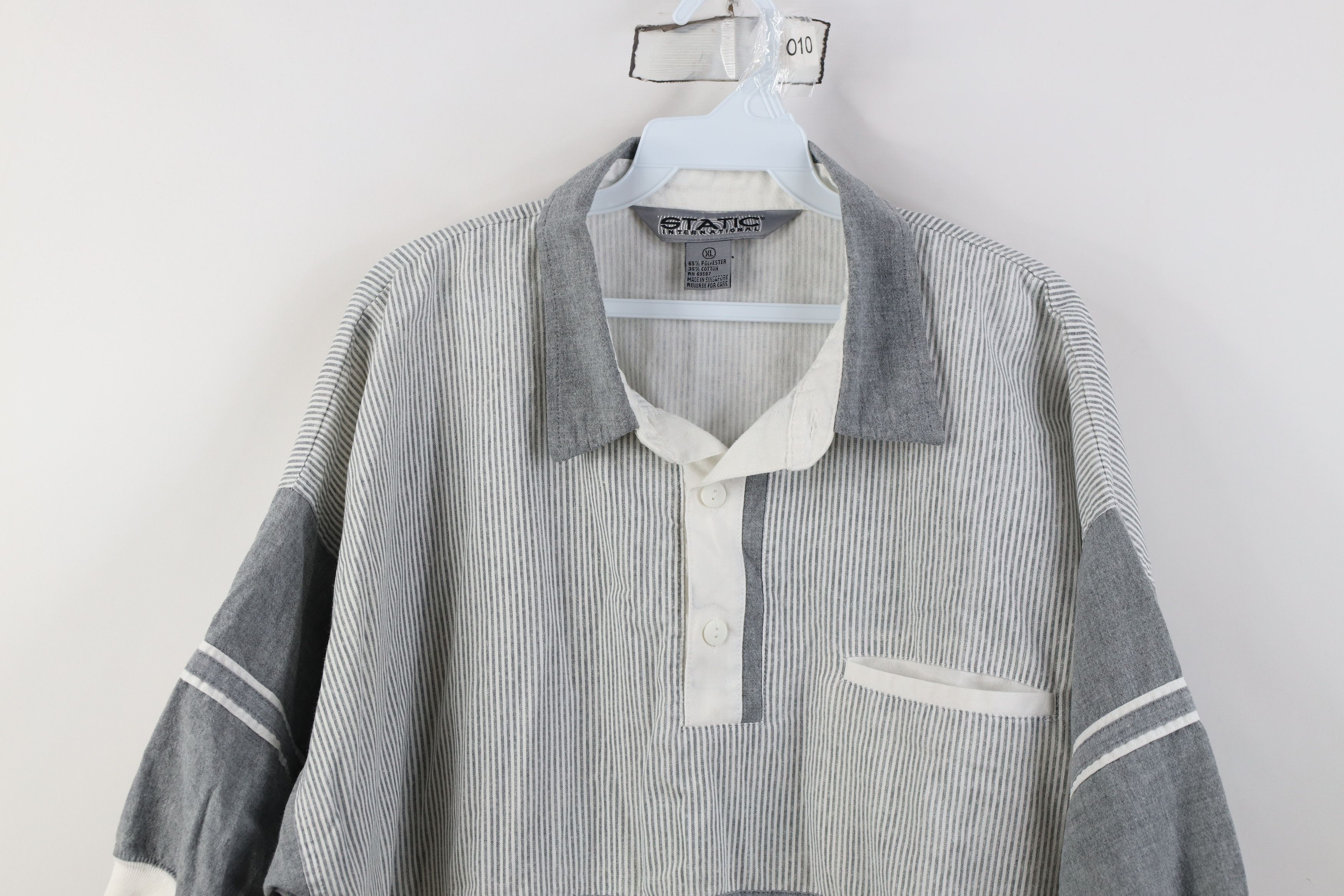 Vintage Vintage 90s Streetwear Block Pullover Polo Shirt Mafia Mob Size US XL / EU 56 / 4 - 2 Thumbnail
