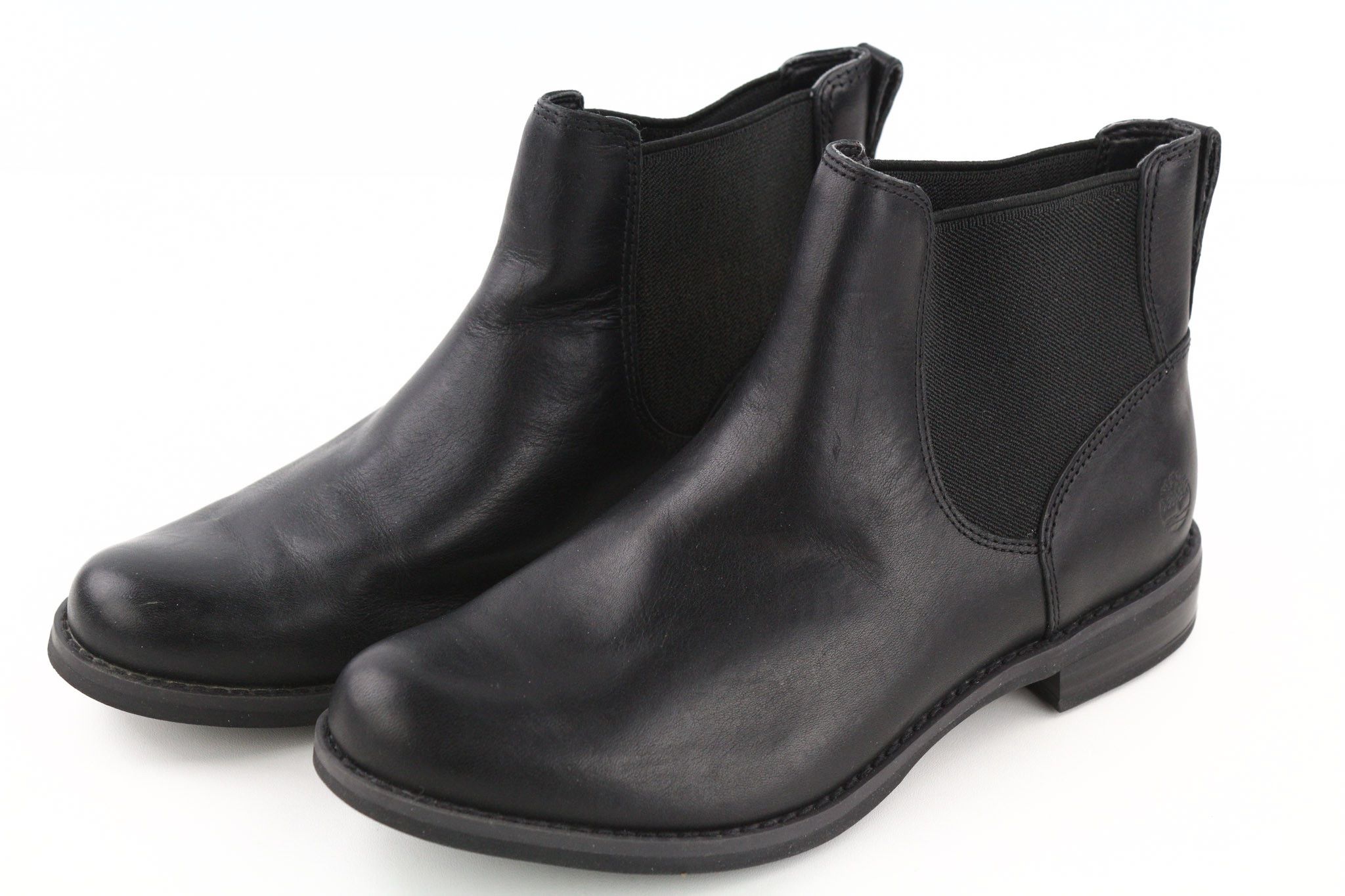 Timberland A1KHL UK4 Black Leather Pull On Mid Top Boots 79949 Size US 6.5 / IT 36.5 - 2 Thumbnail