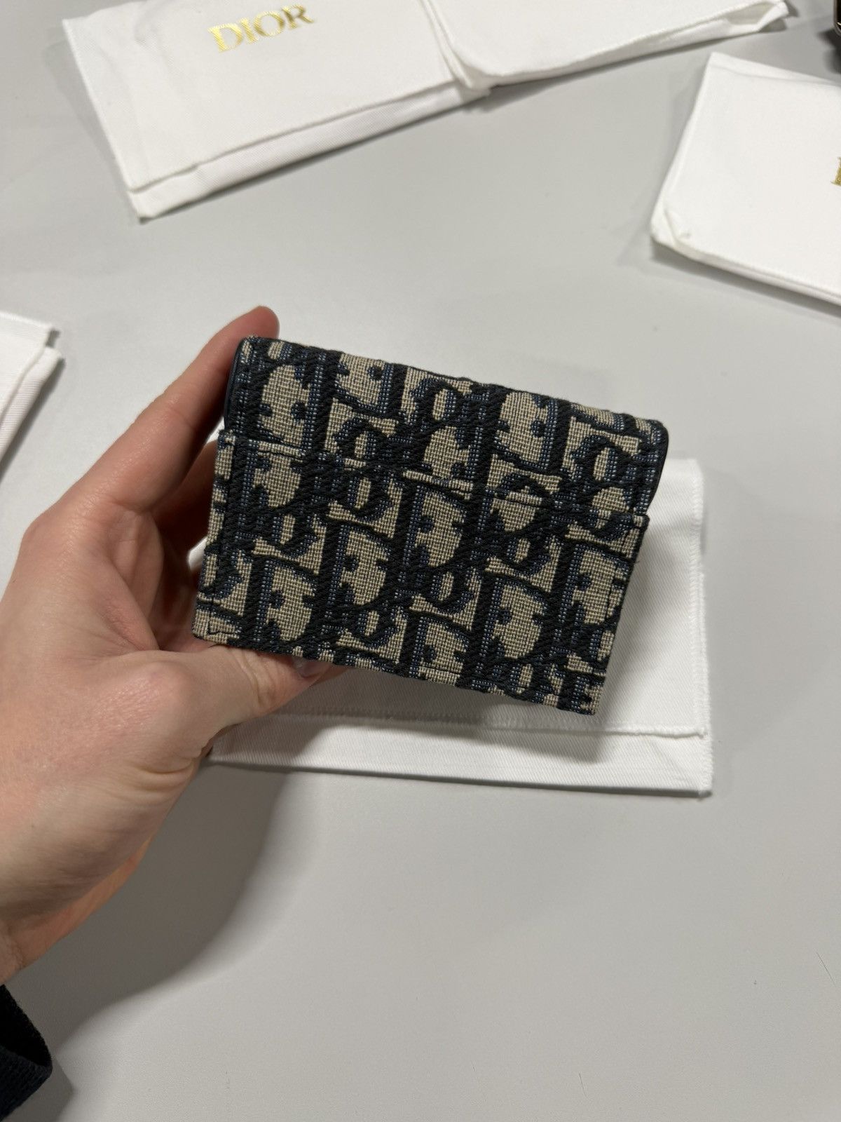 Dior Dior Oblique Jacquard Saddle Card Holder NEW 600$ Size ONE SIZE - 4 Thumbnail