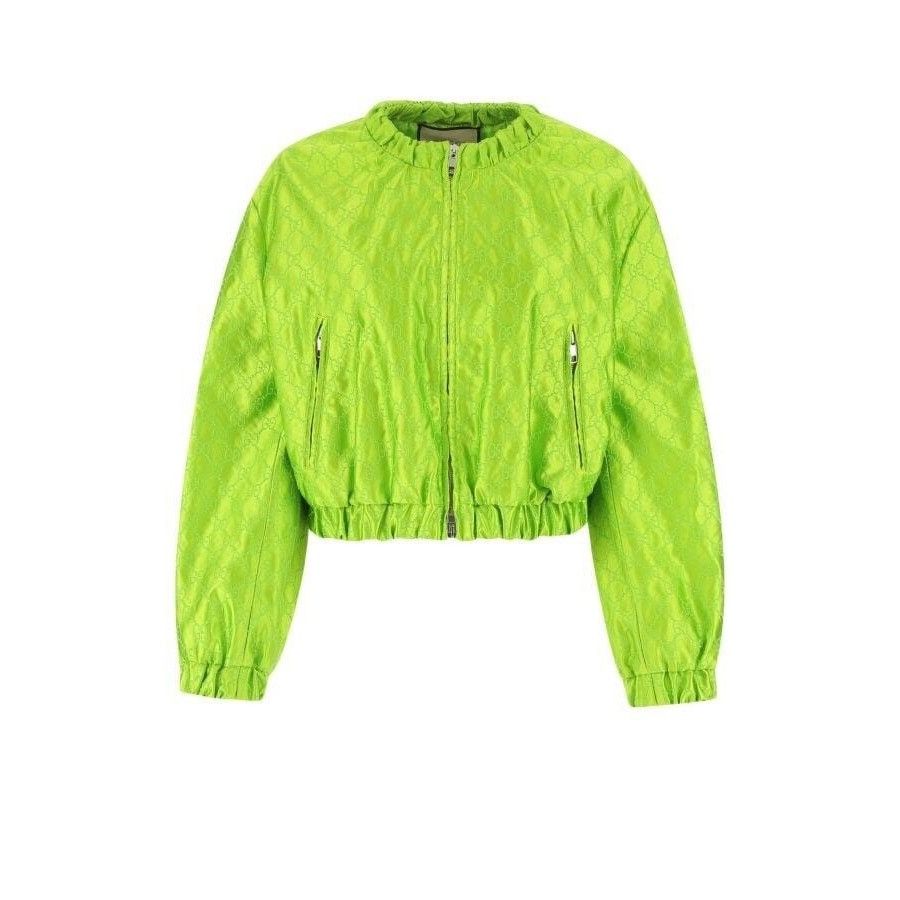 Gucci Gucci Green Satin Bomber Jacket New Size 44 Size M / US 6-8 / IT 42-44 - 1 Thumbnail
