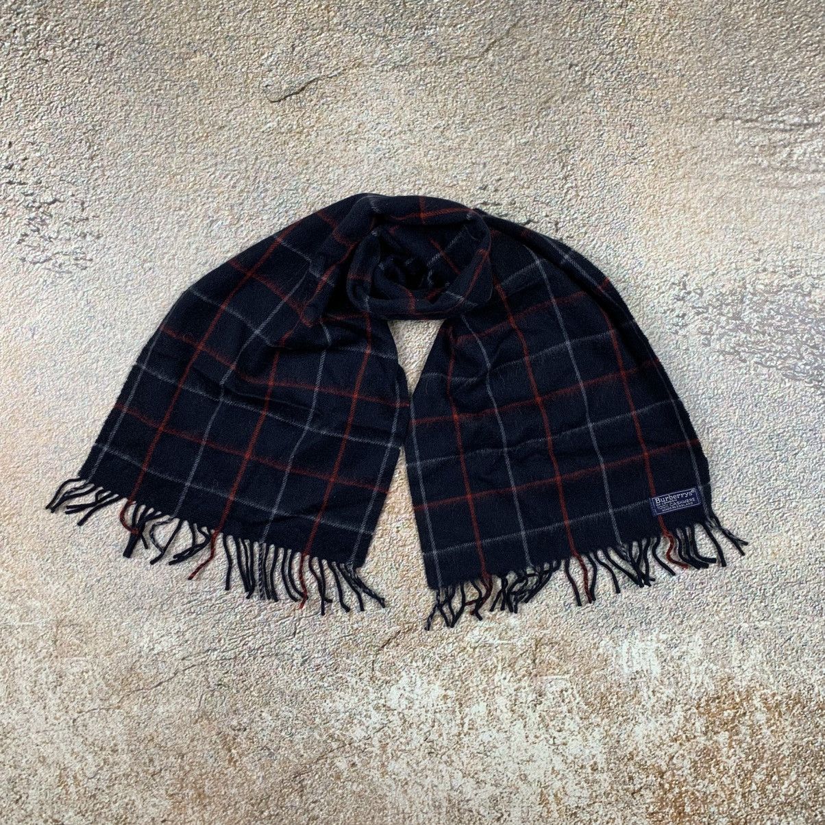 Burberry Vintage Burberry’s 100% Cashmere Blue Pattern Scarf Size ONE SIZE - 4 Thumbnail