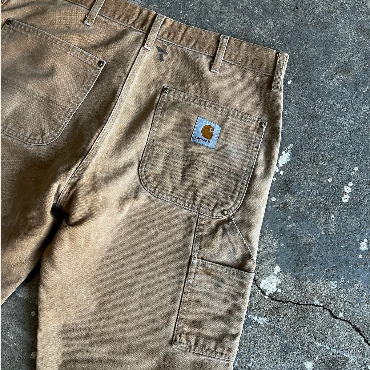 Carhartt × Vintage Carhartt faded brown double knee work wear carpenter pants Size US 35 - 6 Thumbnail