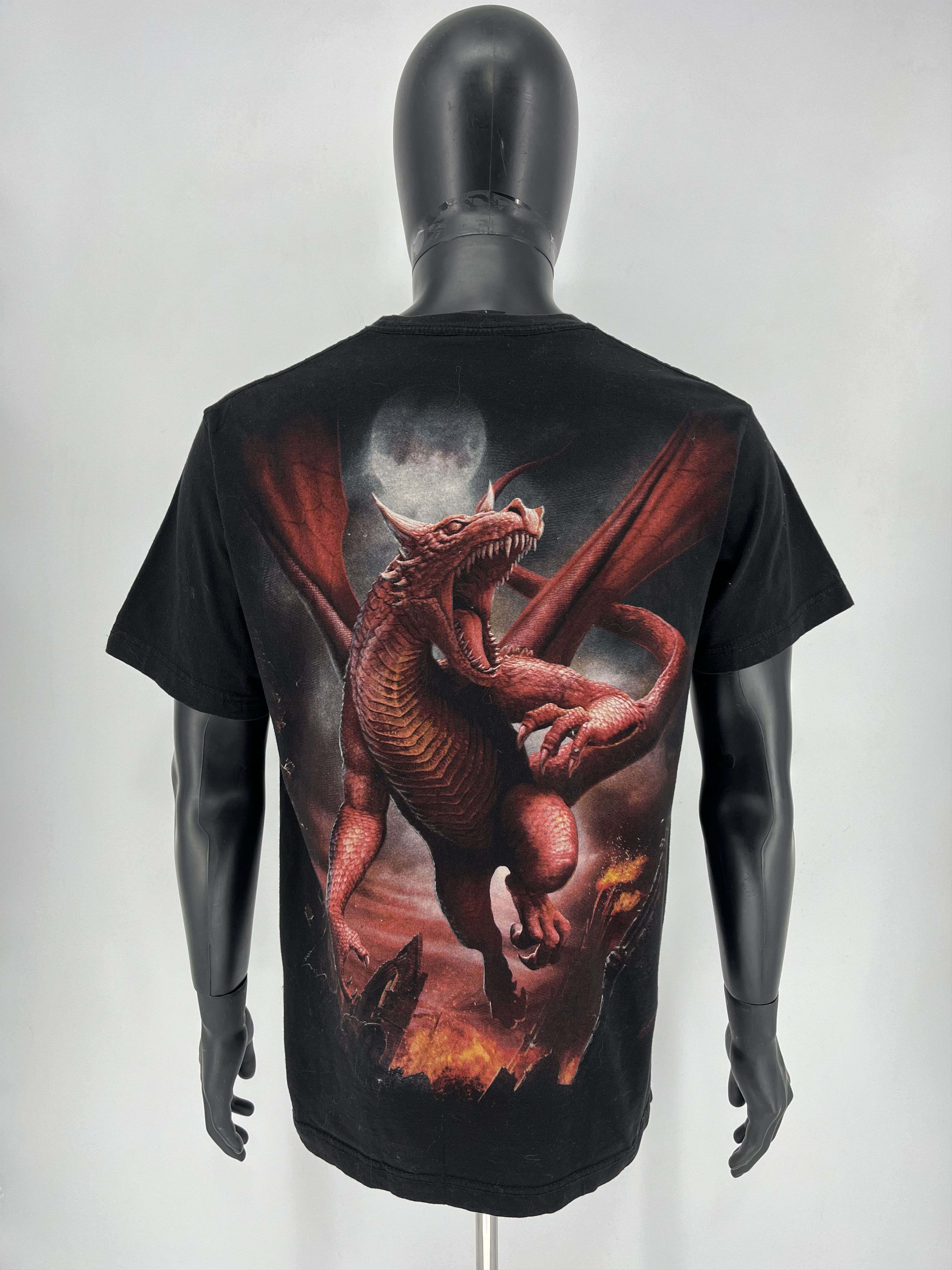 Band Tees Vintage Y2K Spiral Dragon Double sided Shirt All Over Print Size US L / EU 52-54 / 3 - 8 Thumbnail