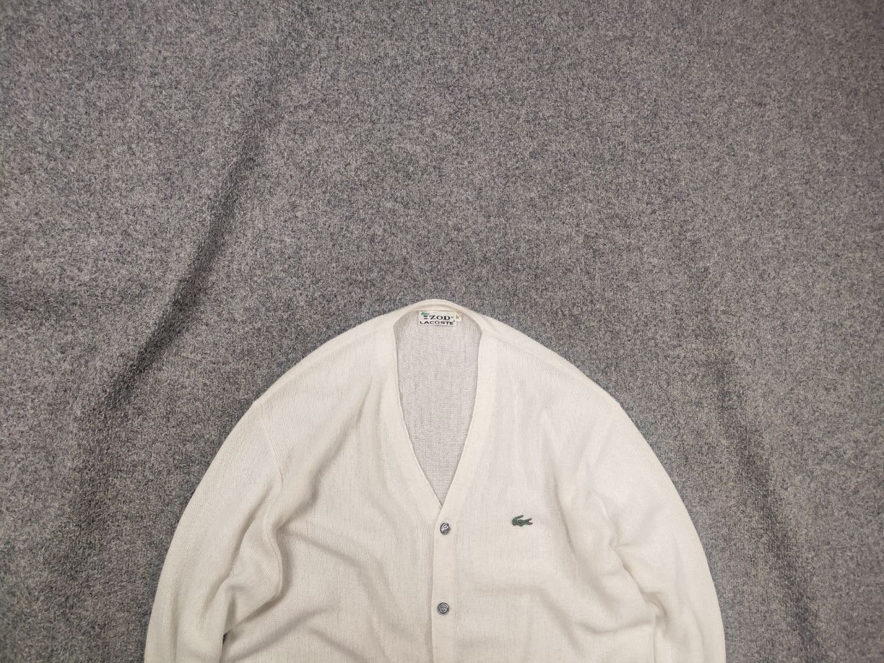 Lacoste Rare Vintage 80's Lacoste Izod Logo White Cardigan Sweater Size US XL / EU 56 / 4 - 1 Thumbnail