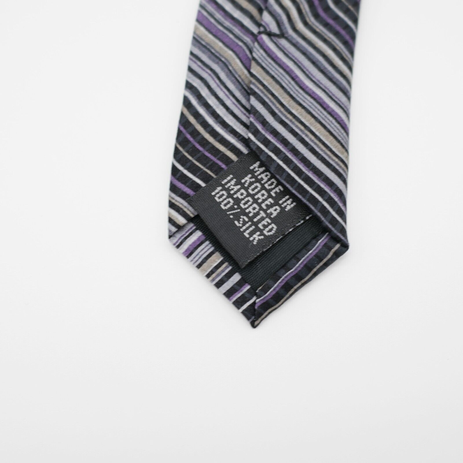 Van Heusen Van Heusen Black Purple Tan Striped Print Stain Resistant Wi Size ONE SIZE - 5 Thumbnail