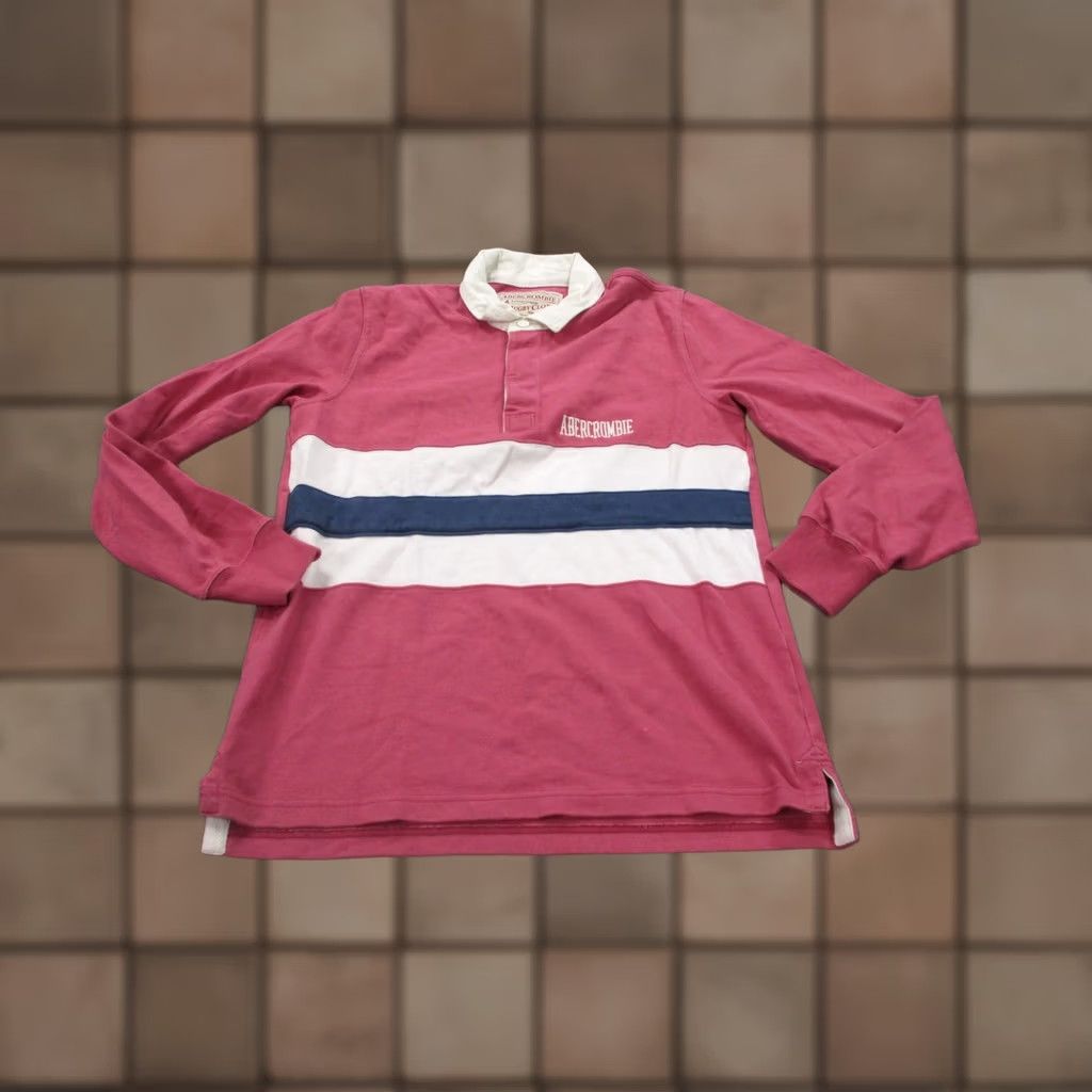 Abercrombie & Fitch Abercrombie Fitch Shirt Mens Pink Striped Polo Golf Rugby Preppy Sport Pullover Size US S / EU 44-46 / 1 - 1 Thumbnail
