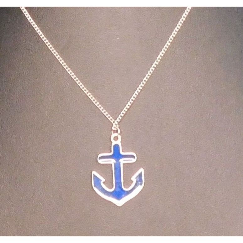 Other Nautical Preppy Blue Enamel Anchor Necklace Size ONE SIZE - 3 Thumbnail