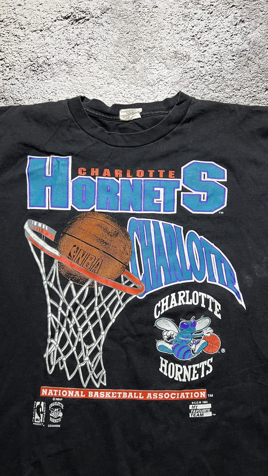 Other 1995 Charlotte Hornets NBA overprinted tee my favorite team Size US L / EU 52-54 / 3 - 3 Thumbnail