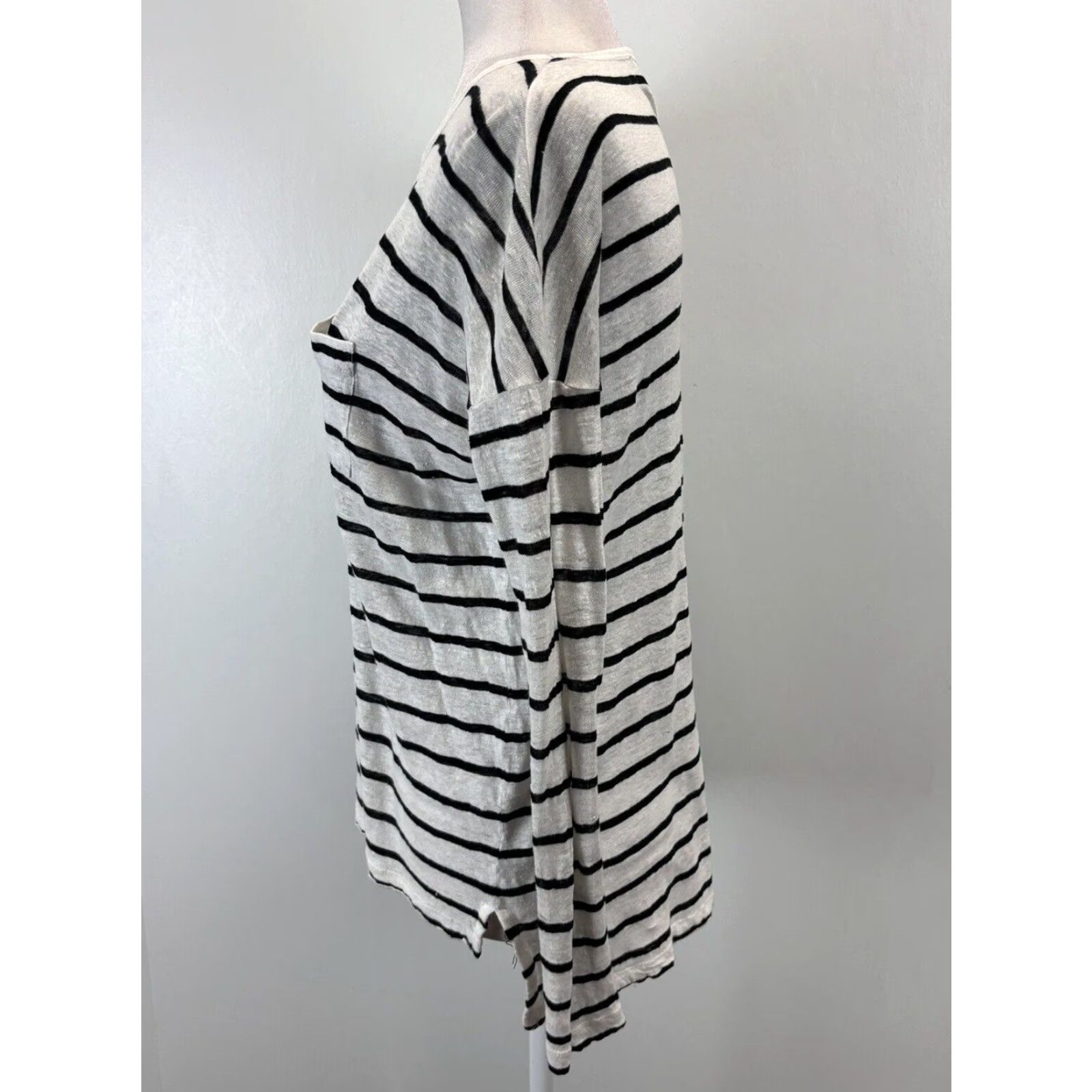 Vince Vince Women's Linen Long Sleeve Striped Shirt Top XS Multicolor Size XS / US 0-2 / IT 36-38 - 2 Thumbnail