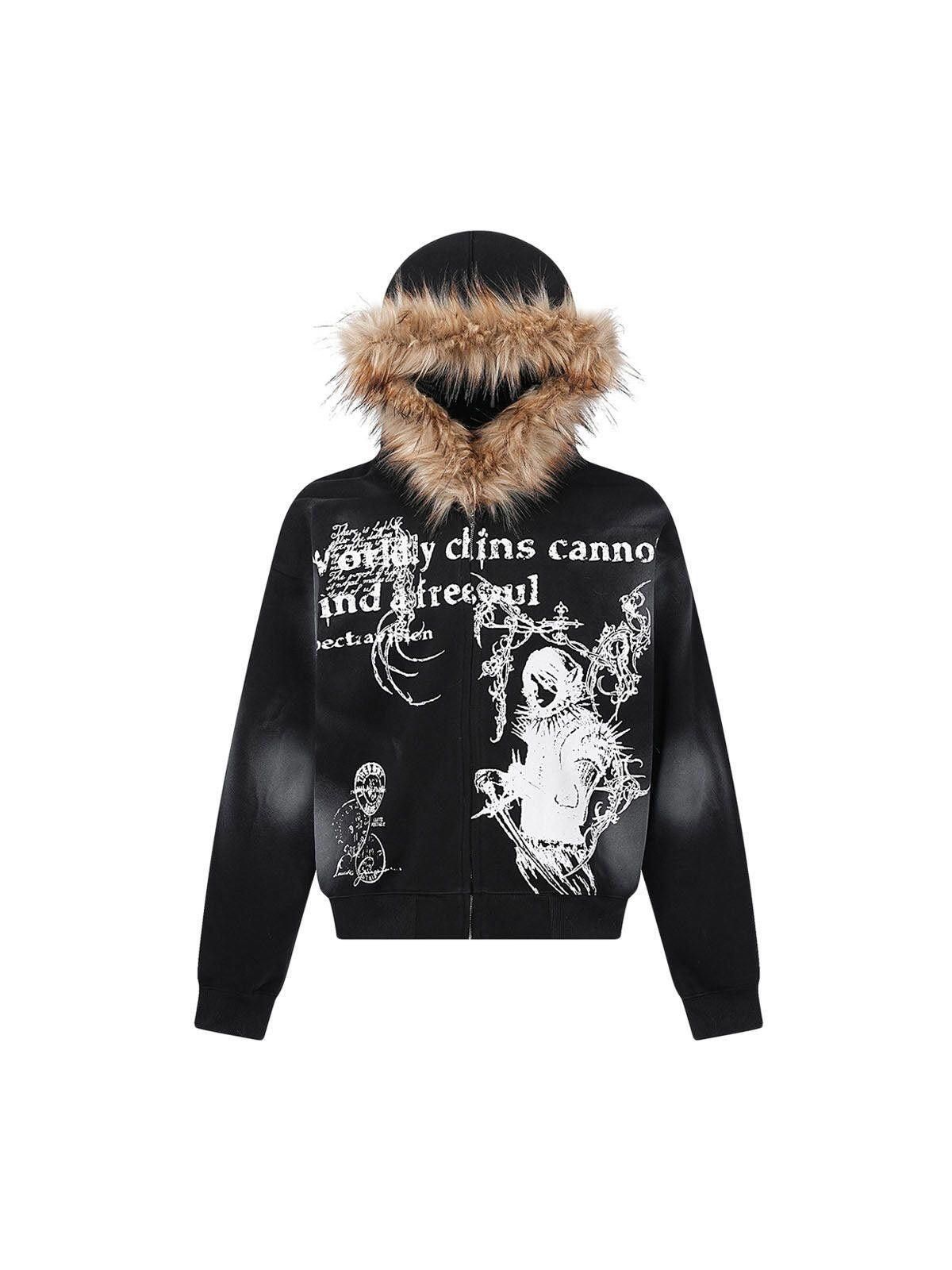 Other Wasteland Style Cardigan Zip UP Fur Hooded Jacket Size US L / EU 52-54 / 3 - 7 Thumbnail