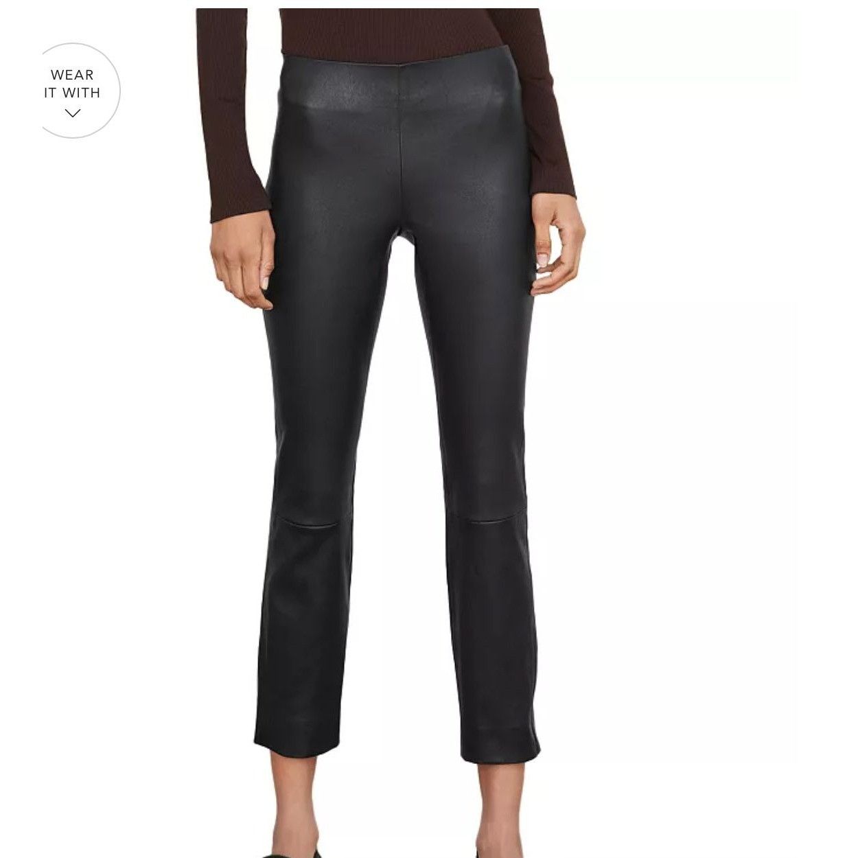 Vince Vince Leather Leggings Pants XXS Black Lambskin Women Pull O Size 24" / US 00 / IT 34 - 2 Thumbnail