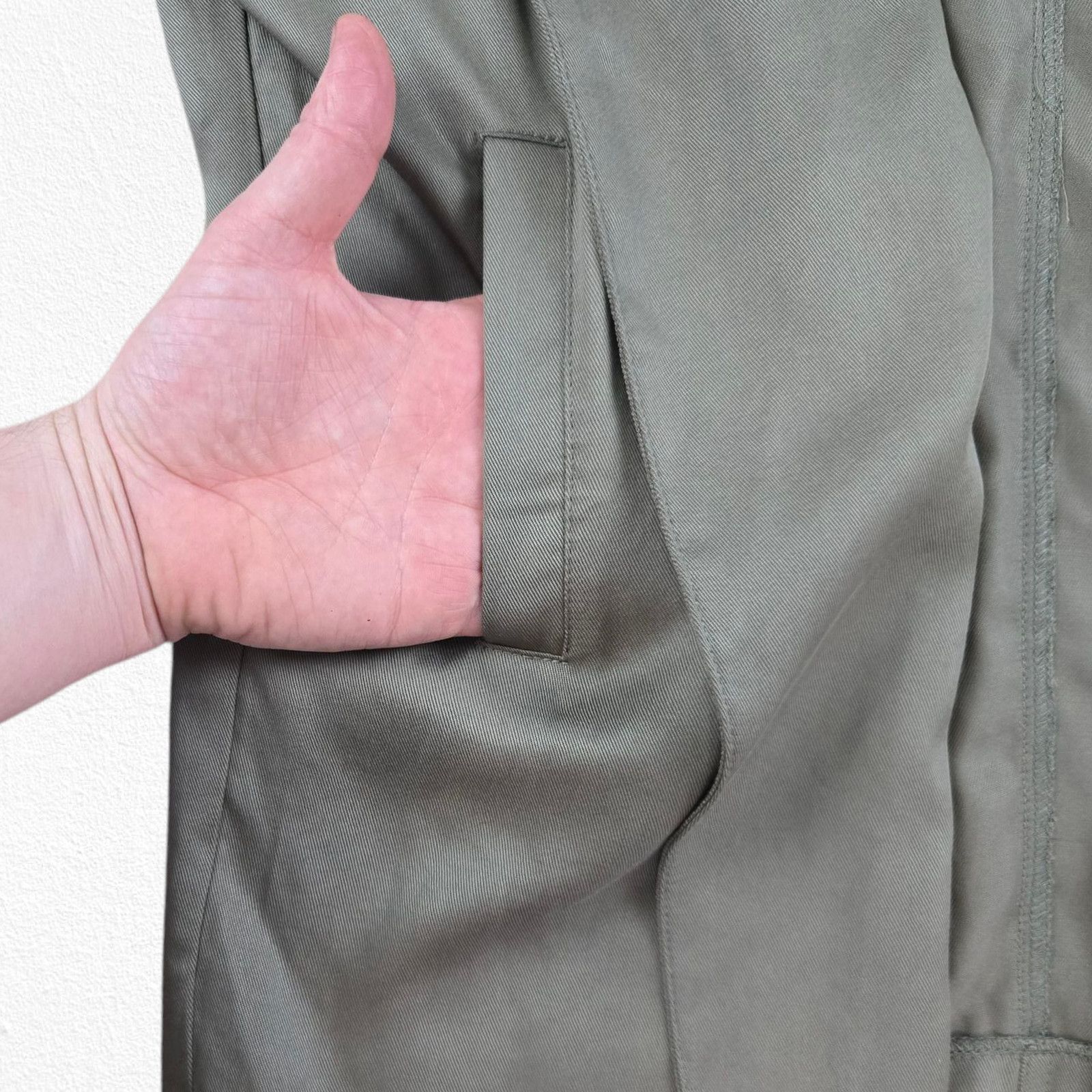 Other Olive Green Tencel Draped Open Front Utility Jacket Size XS Size XS / US 0-2 / IT 36-38 - 6 Thumbnail