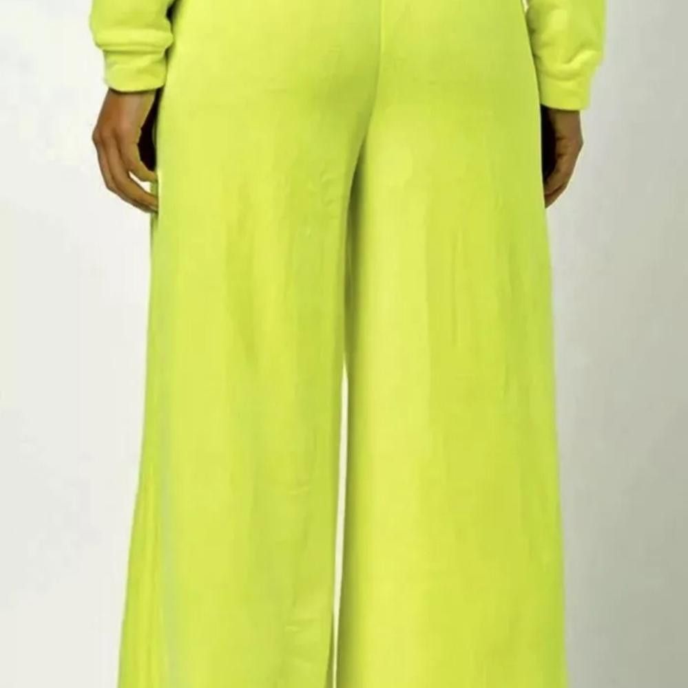 Designer ADIDAS X Jeremy Scott Solar Yellow Velour Pants Women Size 36" / US 14 / IT 50 - 3 Thumbnail