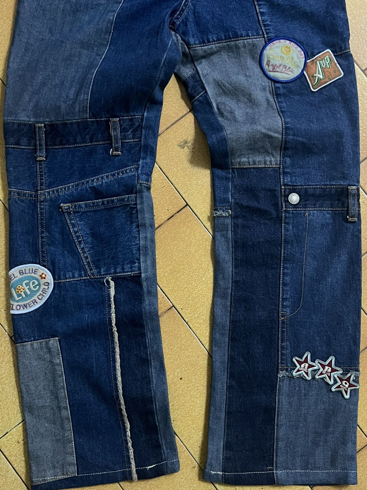Angel Blue VINTAGE Angel Blue Patchwork Denim Jeans Y2K Japanese Brand Size US 26 / EU 42 - 4 Thumbnail