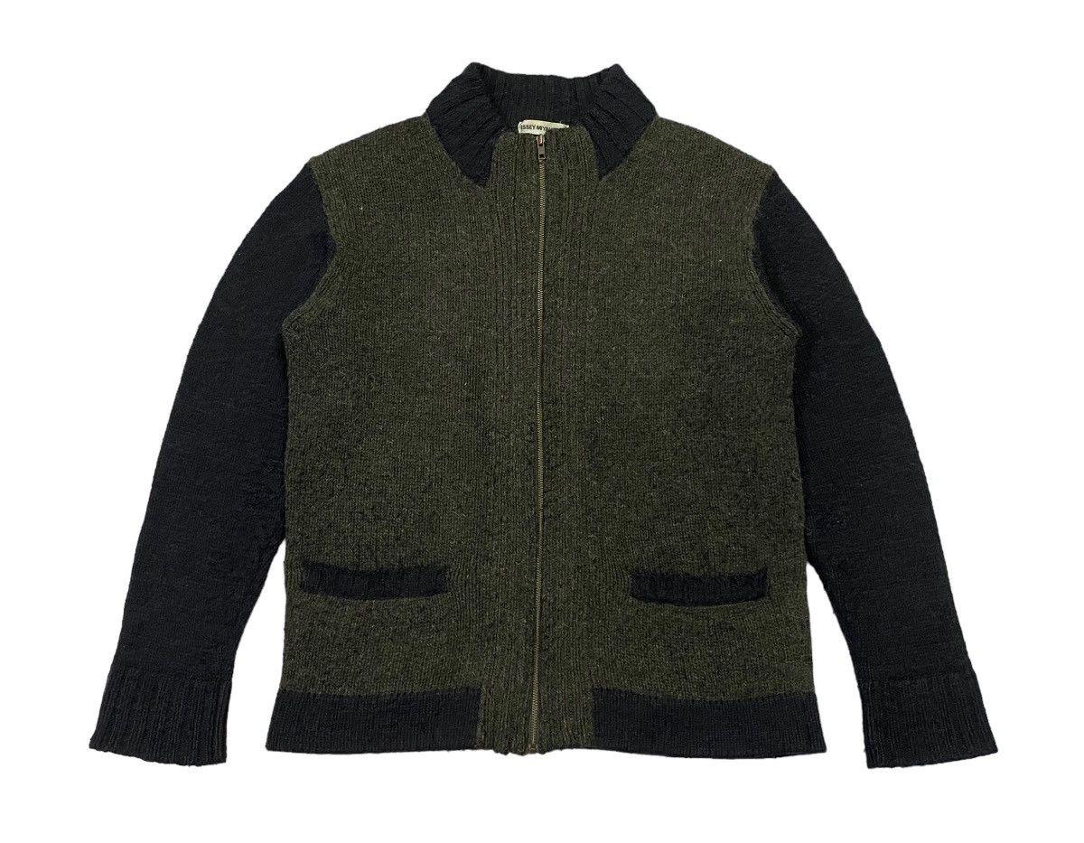 Issey Miyake Issey Miyake Tow Tones Knitted Full Zip Sweater Size US M / EU 48-50 / 2 - 6 Thumbnail