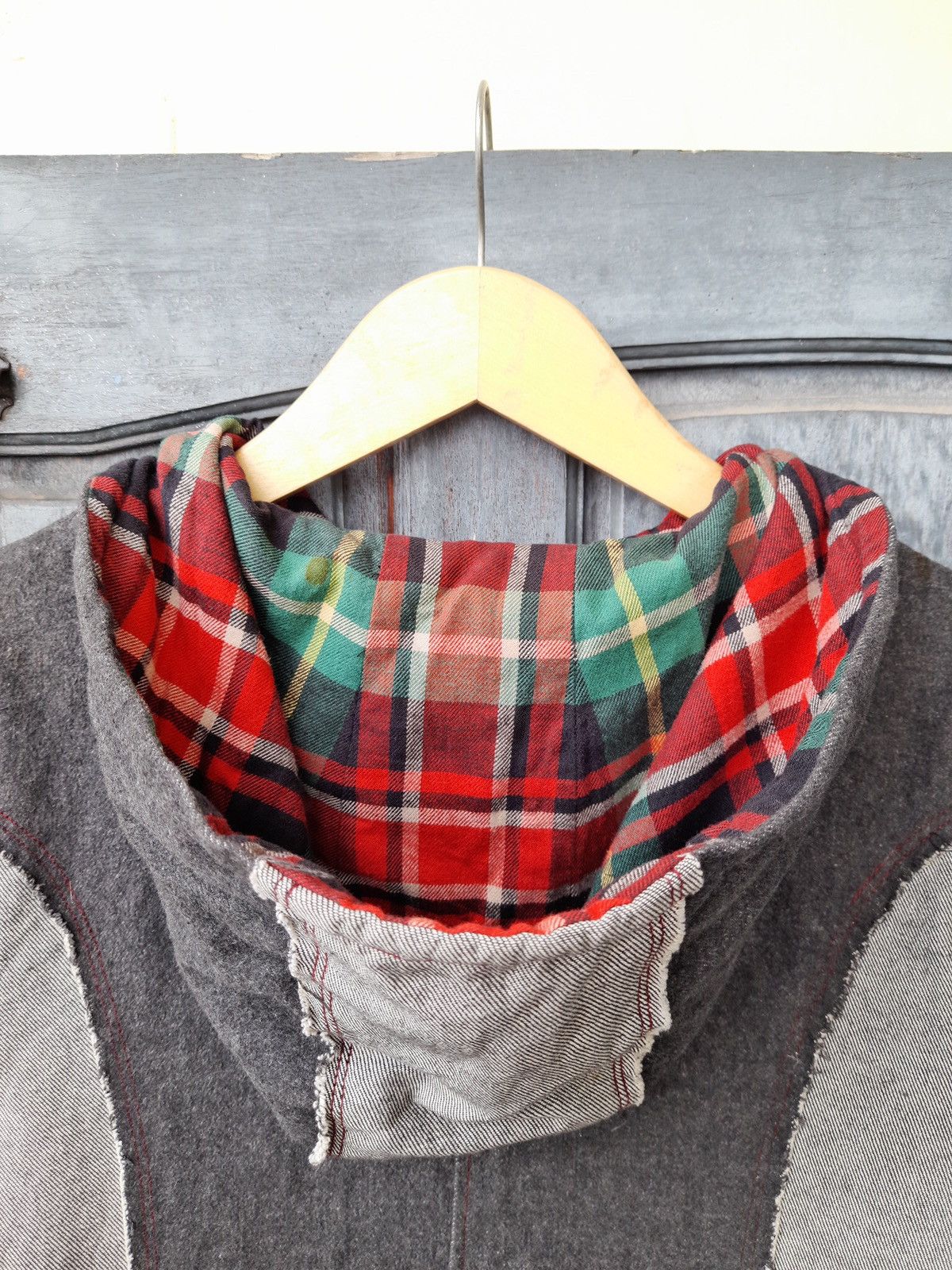 Vintage Vintage Patchwork Utility Hoodie with Lace & Flannel Details Size L / US 10 / IT 46 - 9 Thumbnail