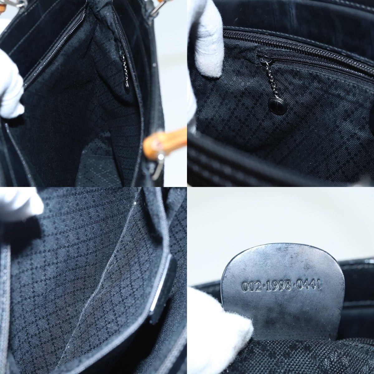 Gucci GUCCI Bamboo Shoulder Bag Nylon Black 002 1998 002 1998 Size ONE SIZE - 12 Thumbnail