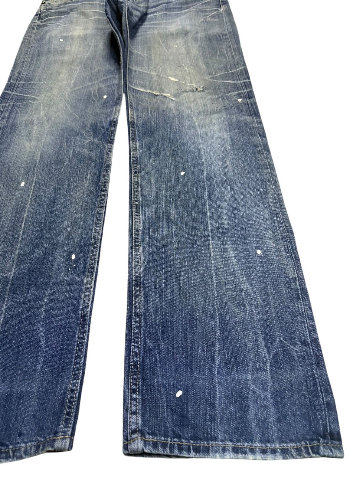 Yoshiyuki Konishi Vintage Japanese Brand Studded Mud Wash Painted Loose Jeans Size US 36 / EU 52 - 7 Thumbnail