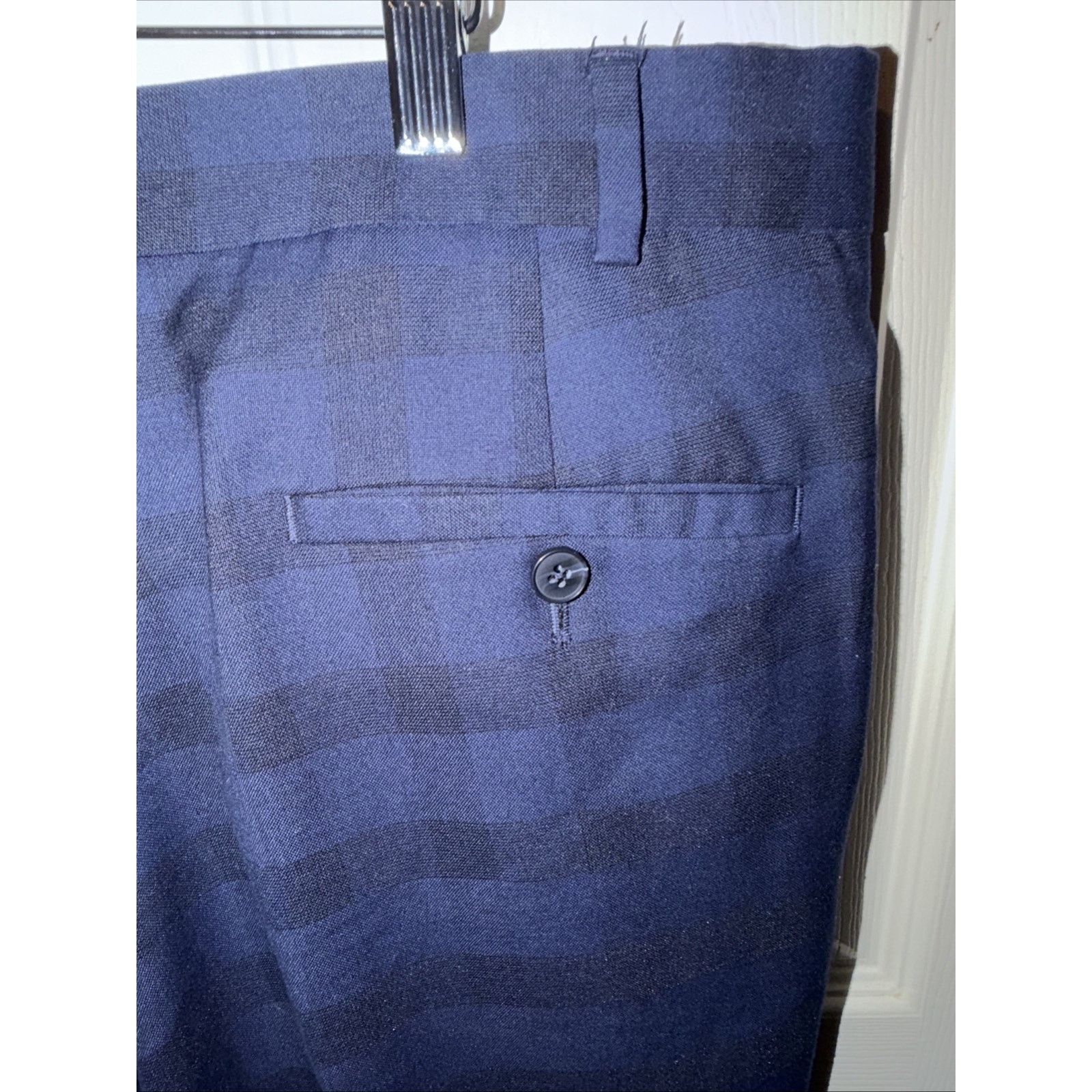 Jos. A. Bank Men's Premium Dress Pants 39x32 Blue Black Plaid Classic Fit Size US 39 - 15 Thumbnail